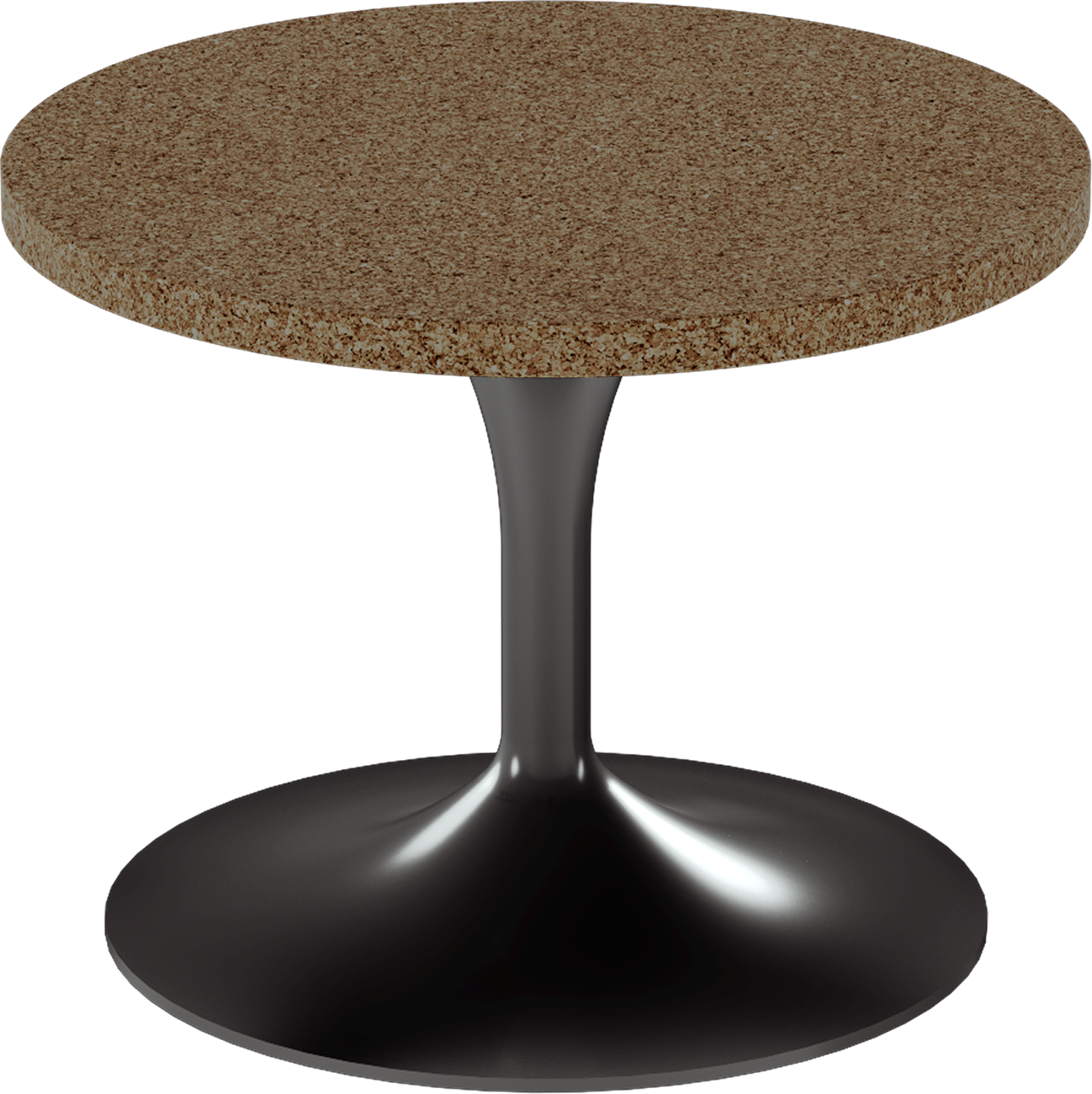Alba Side Table – 60cm Round – Black / Grano Natural