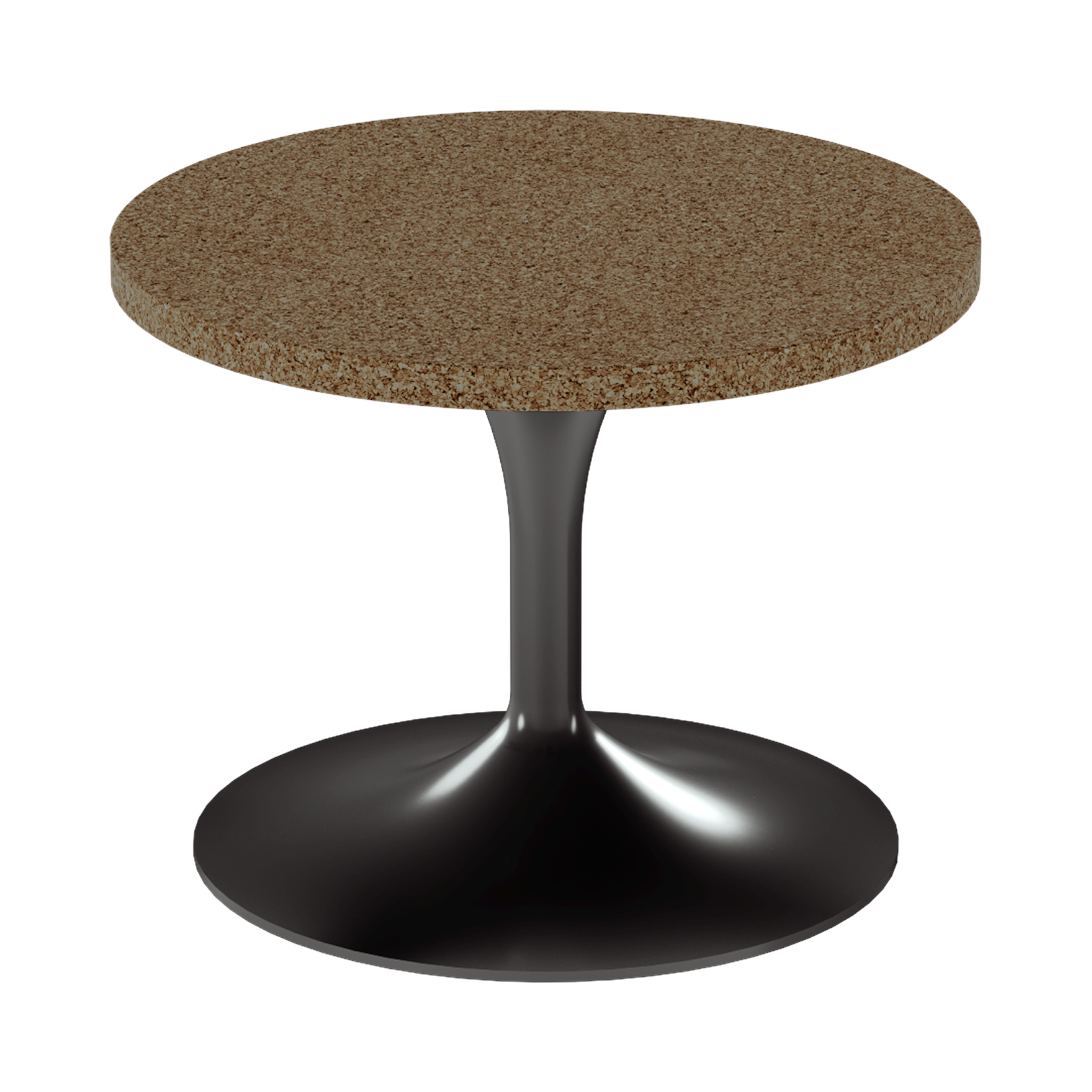 Alba Side Table – 60cm Round – Black / Grano Natural
