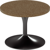 Alba Side Table – 60cm Round – Black / Grano Natural