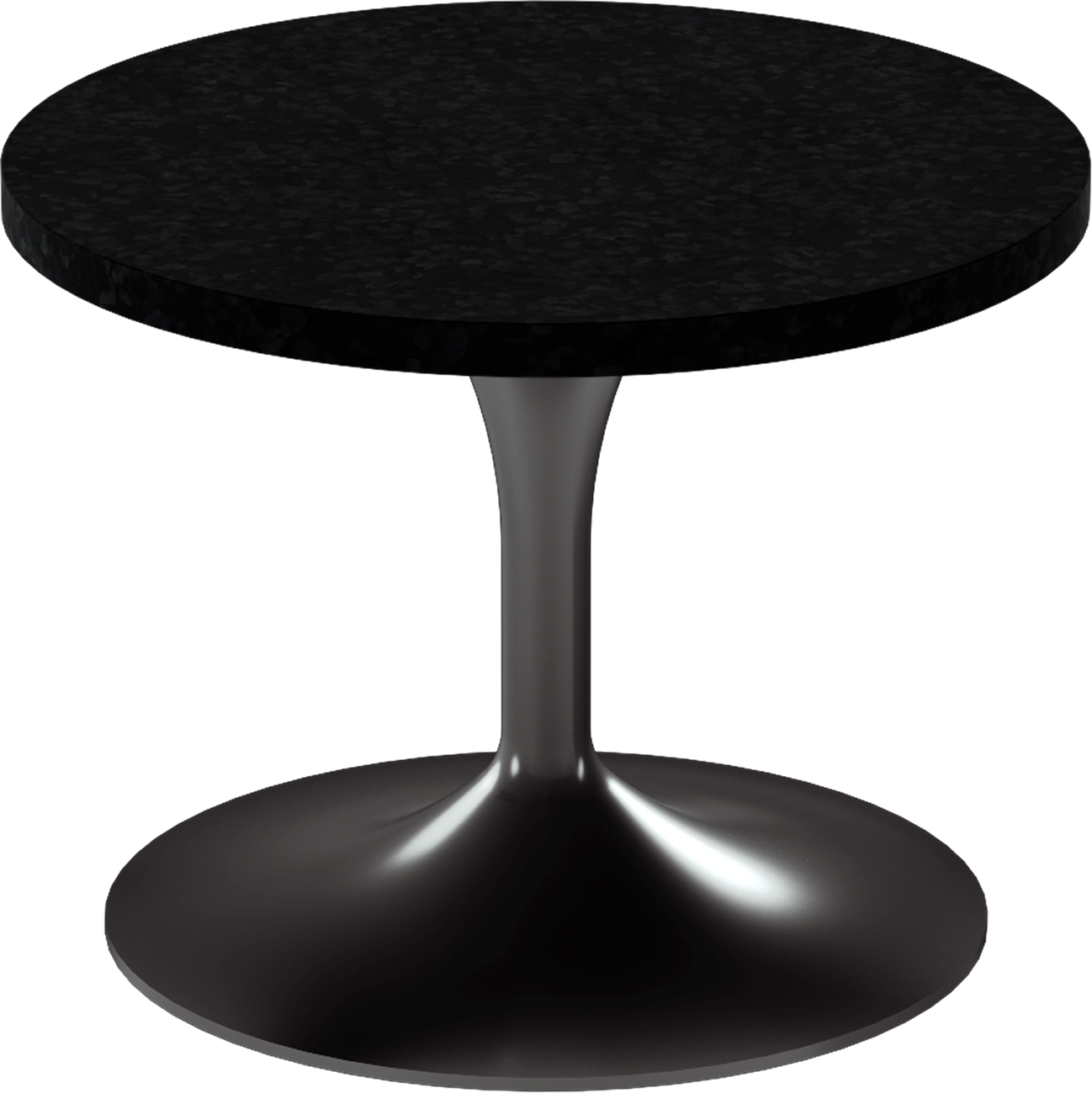 Alba Side Table – 60cm Round – Black / Black Onyx Dapple