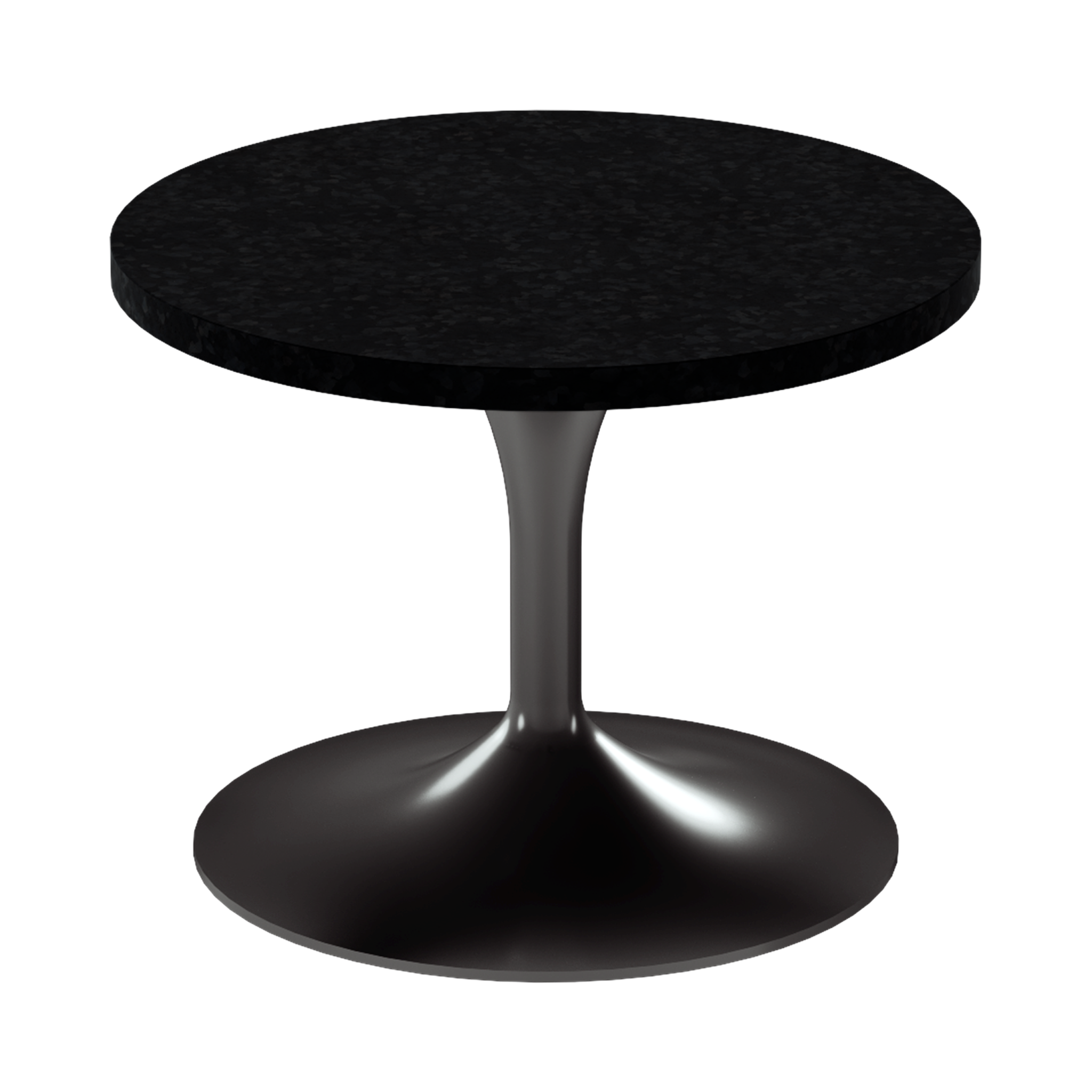 Alba Side Table – 60cm Round – Black / Black Onyx Dapple