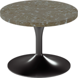 Alba Side Table – 60cm Round – Black / Taupe Dapple