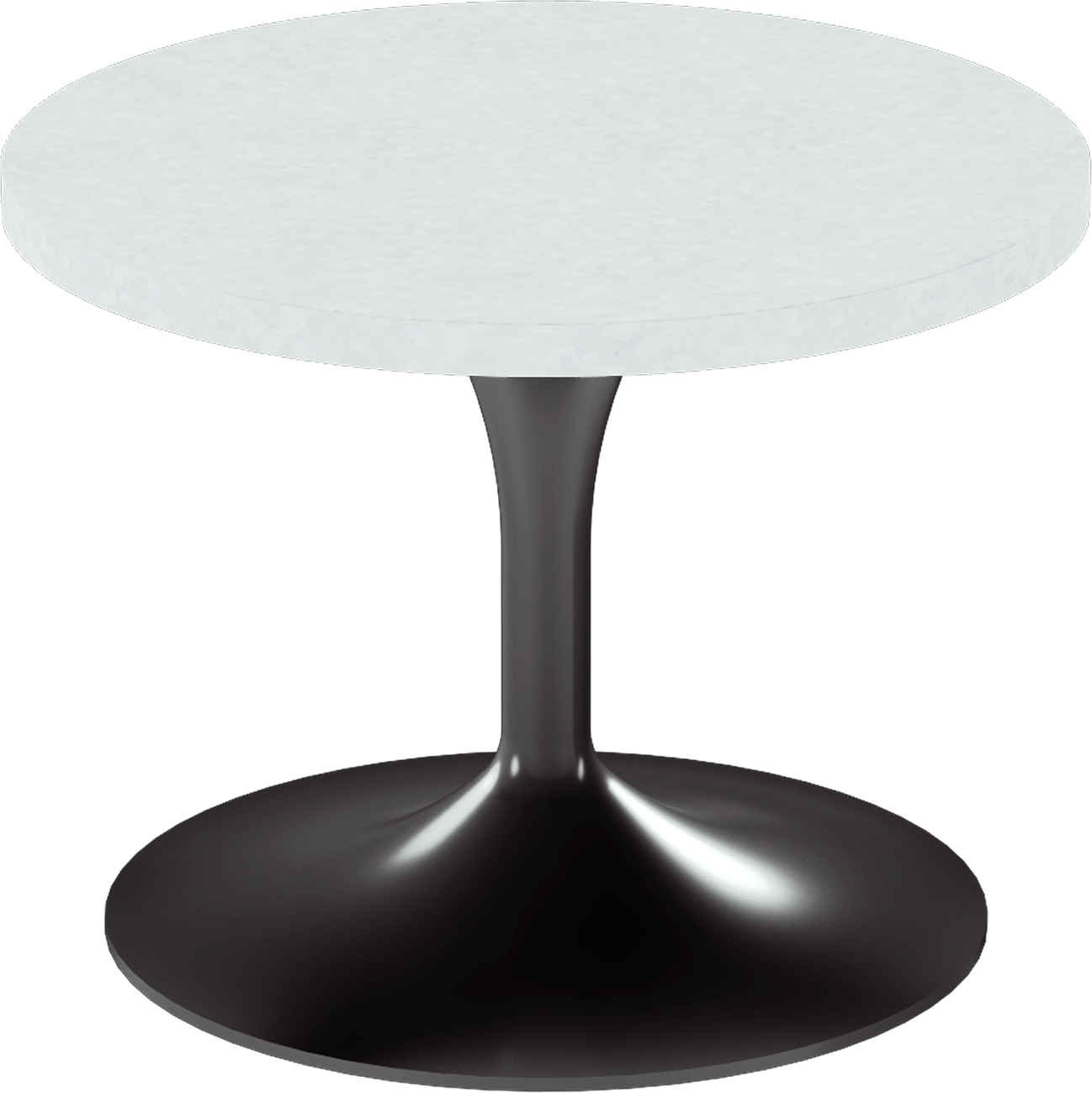 Alba Side Table – 60cm Round – Black / White Chalk Dapple