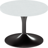 Alba Side Table – 60cm Round – Black / White Chalk Dapple