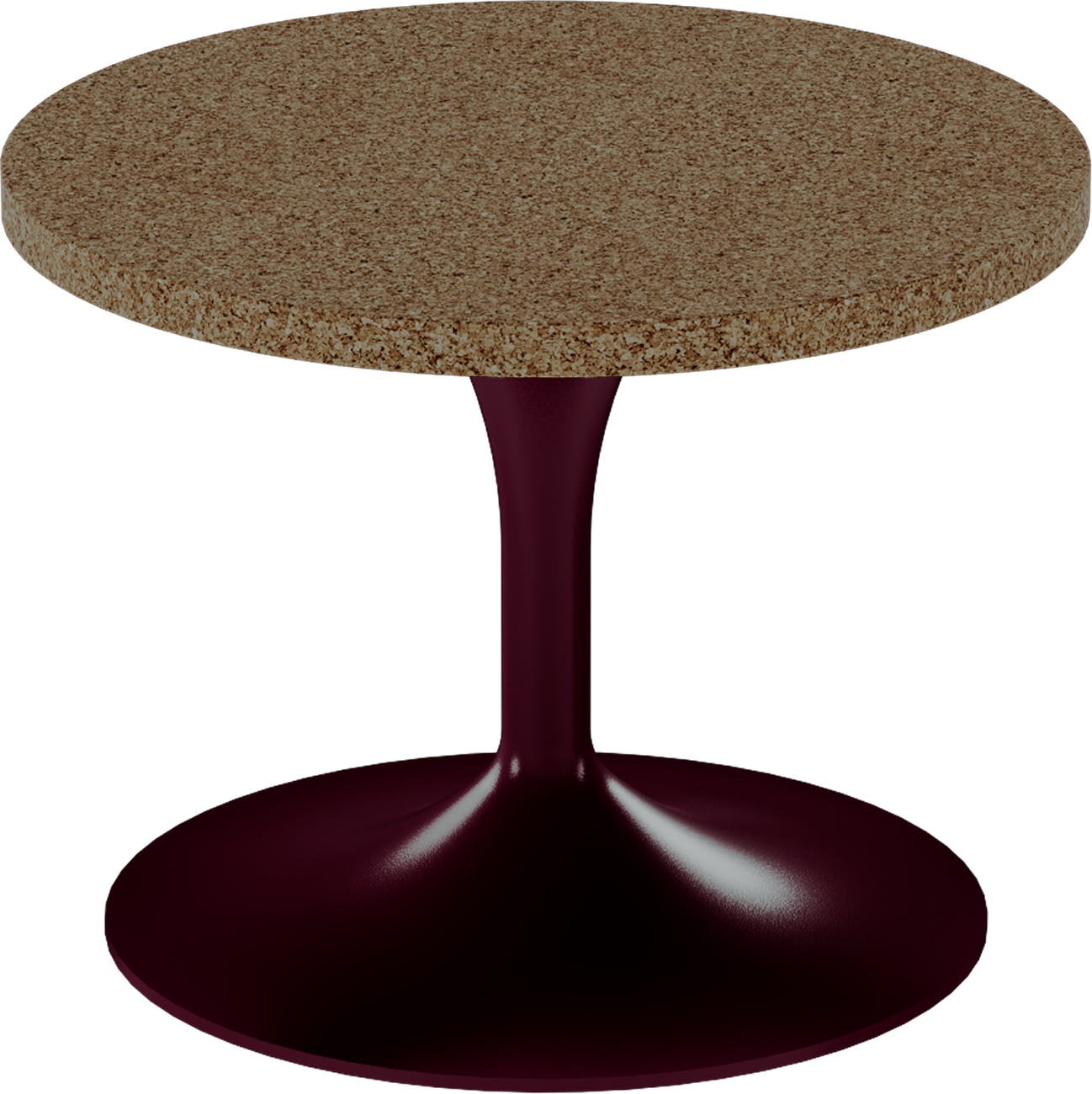 Alba Side Table – 60cm Round – Burgundy / Grano Natural