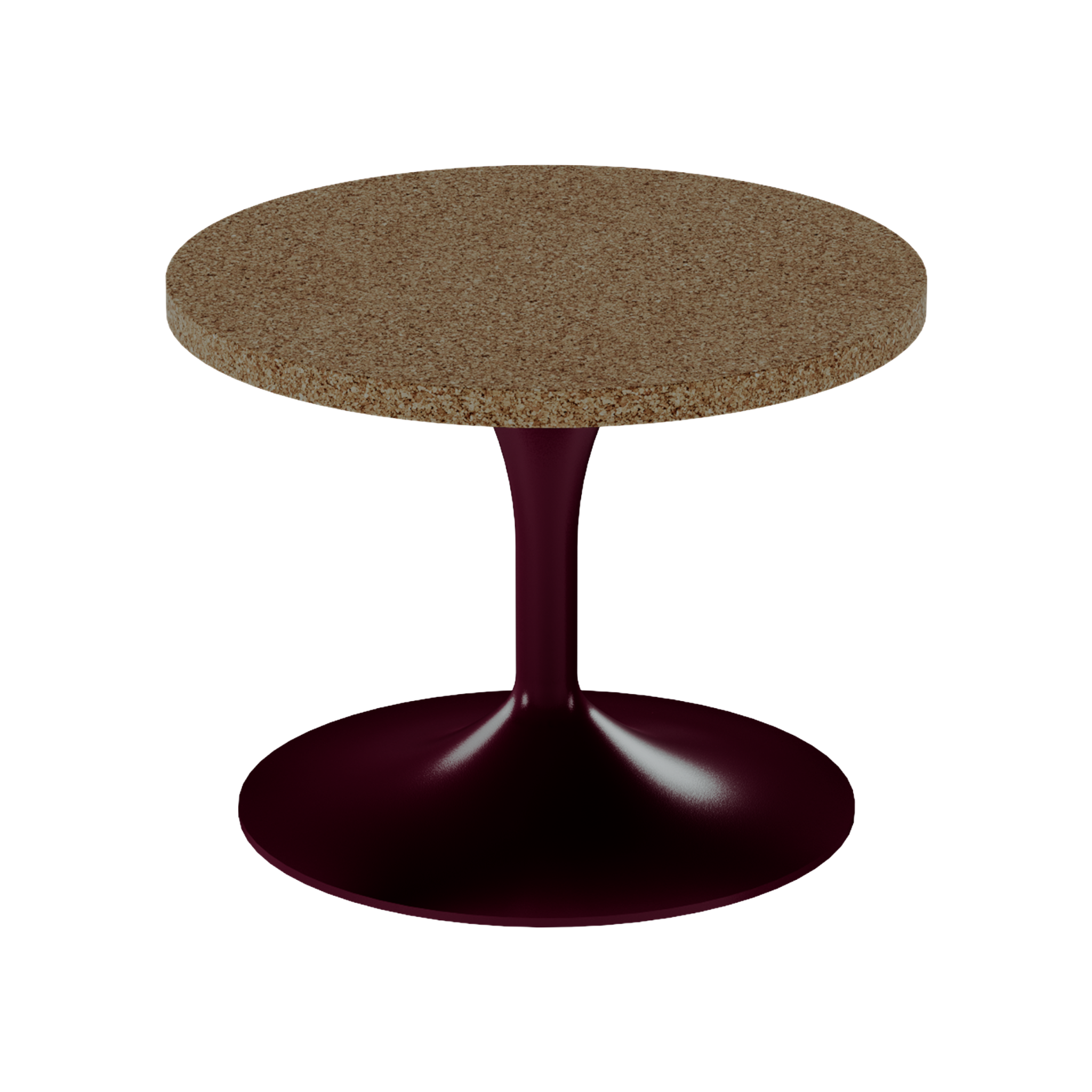 Alba Side Table – 60cm Round – Burgundy / Grano Natural