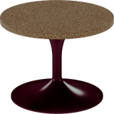 Alba Side Table – 60cm Round – Burgundy / Grano Natural