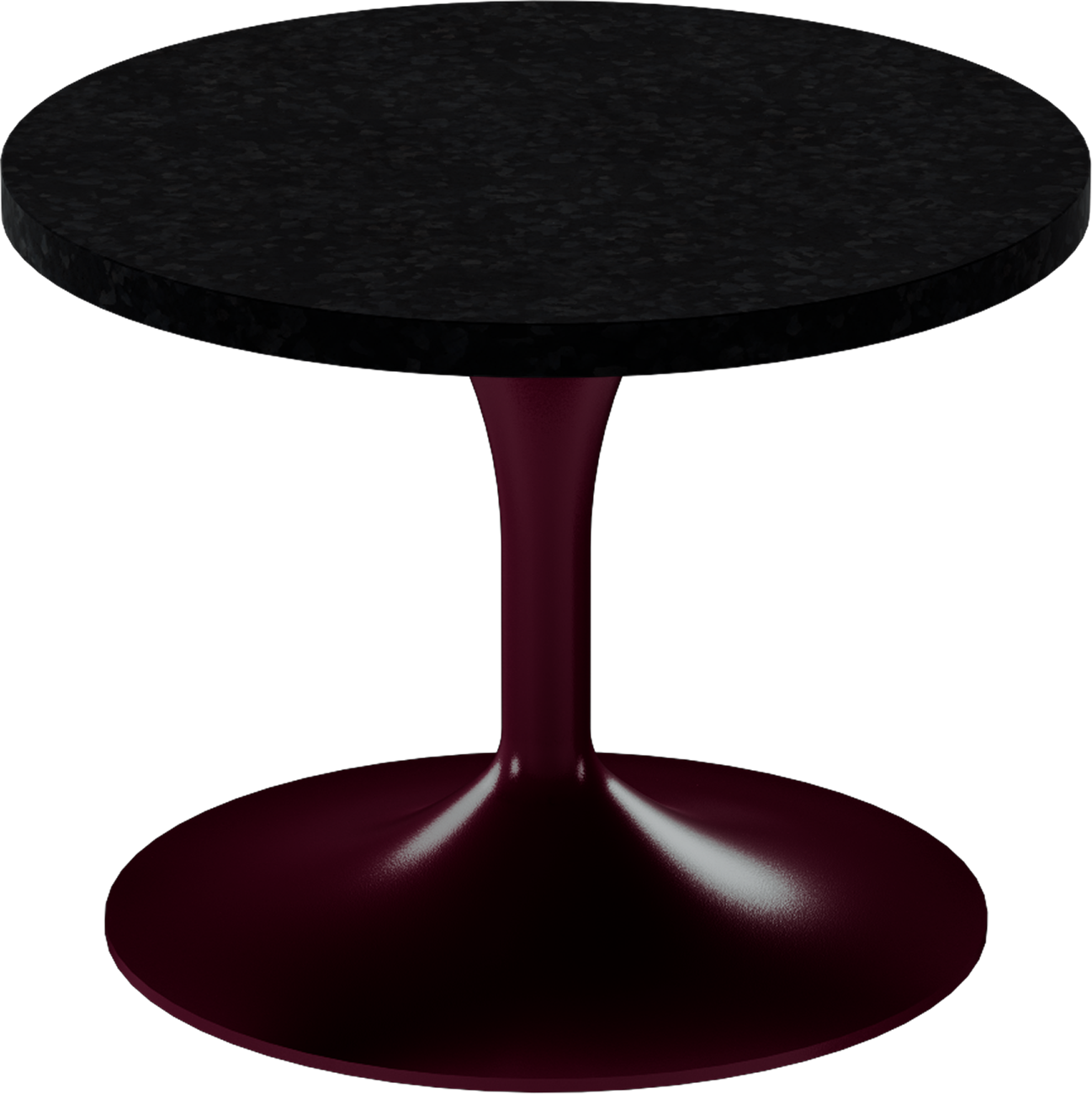 Alba Side Table – 60cm Round – Burgundy / Black Onyx Dapple