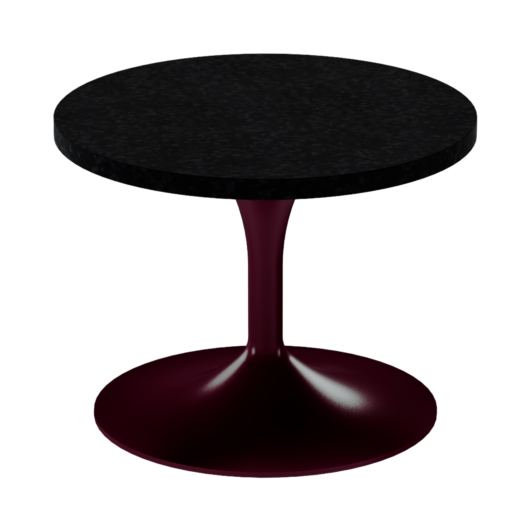 Alba Side Table – 60cm Round – Burgundy / Black Onyx Dapple