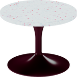 Alba Side Table – 60cm Round – Burgundy / Red Dapple