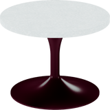 Alba Side Table – 60cm Round – Burgundy / White Chalk Dapple