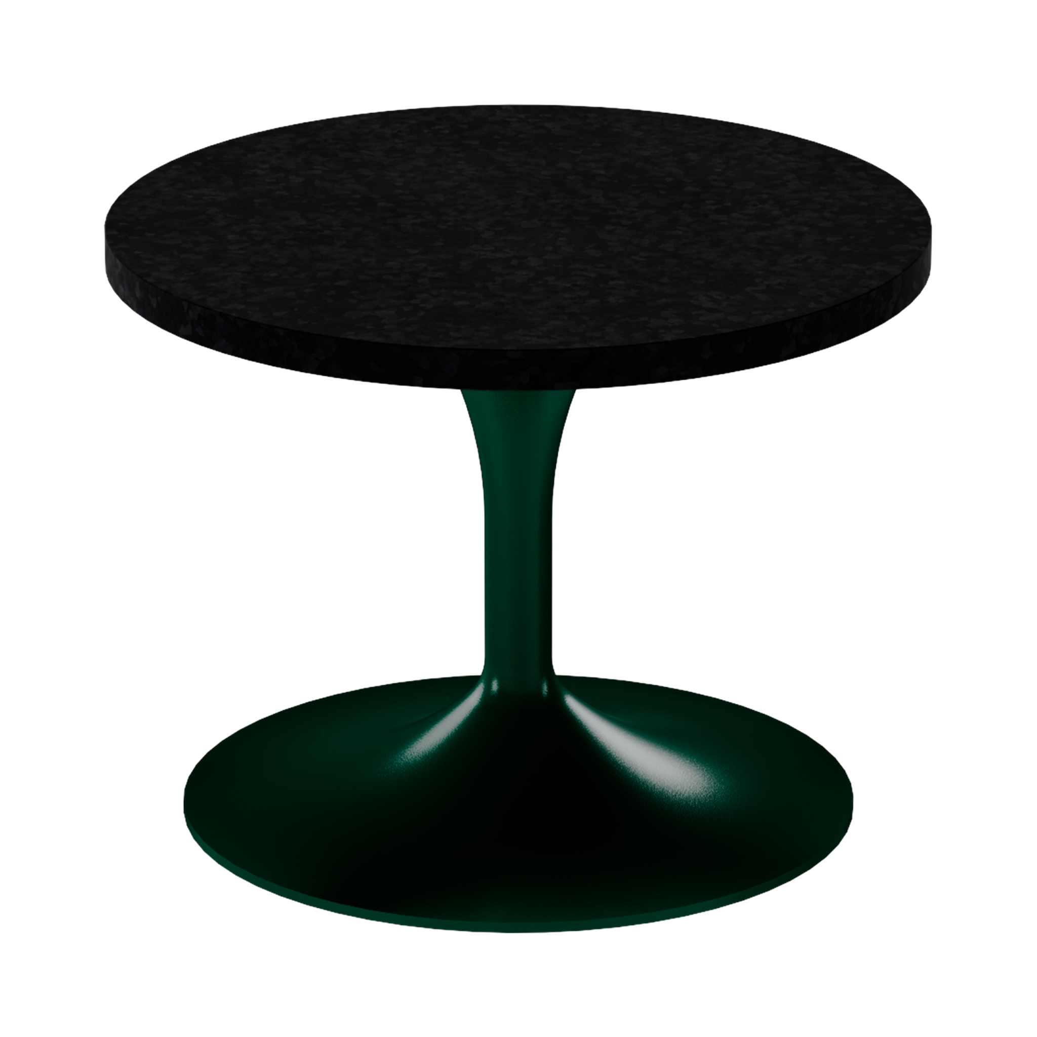 Alba Side Table – 60cm Round – Green / Black Onyx Dapple
