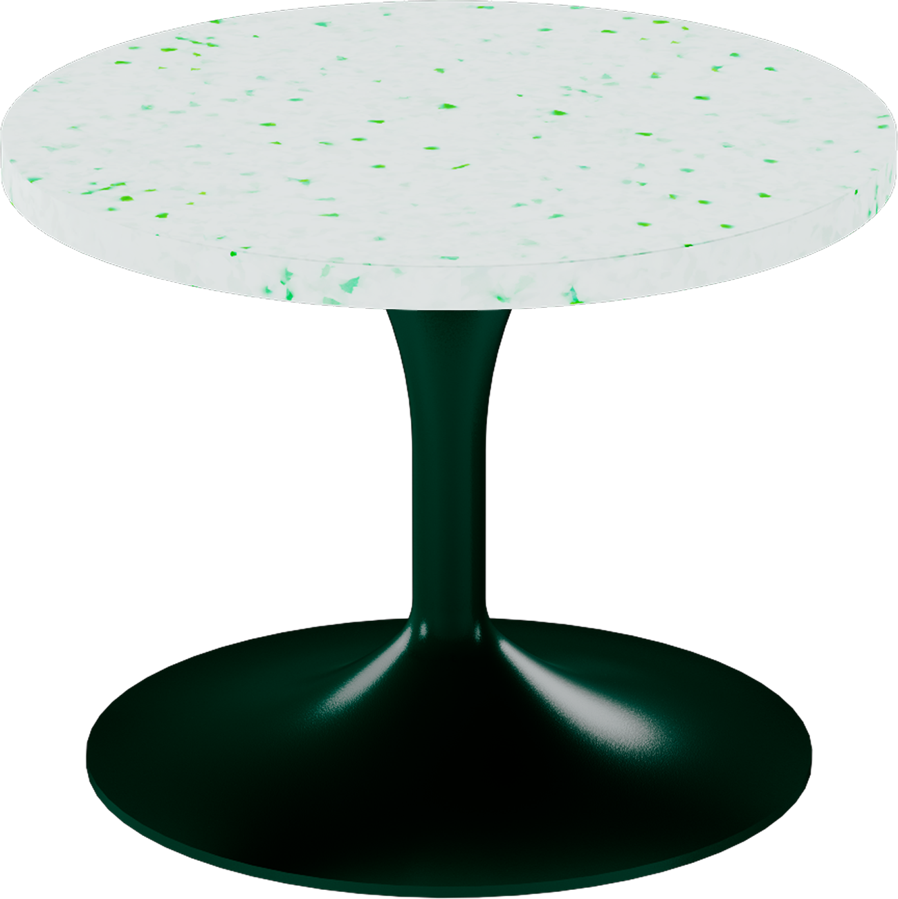 Alba Side Table – 60cm Round – Green / Green Dapple