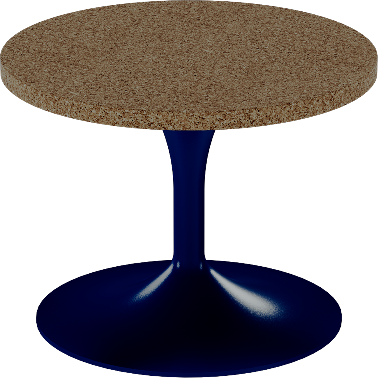 Alba Side Table – 60cm Round – Navy / Grano Natural