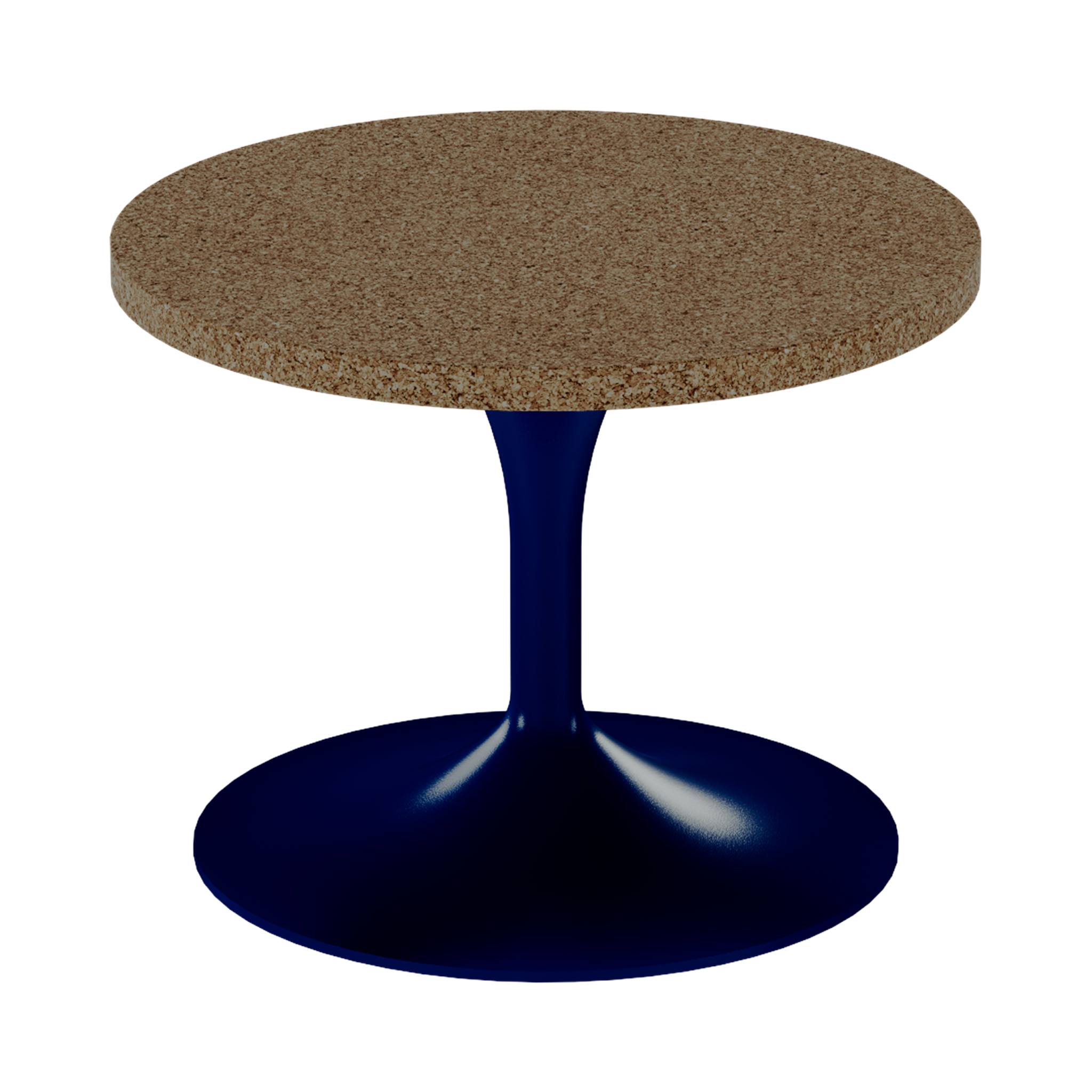 Alba Side Table – 60cm Round – Navy / Grano Natural