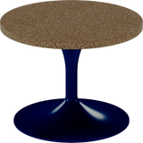 Alba Side Table – 60cm Round – Navy / Grano Natural