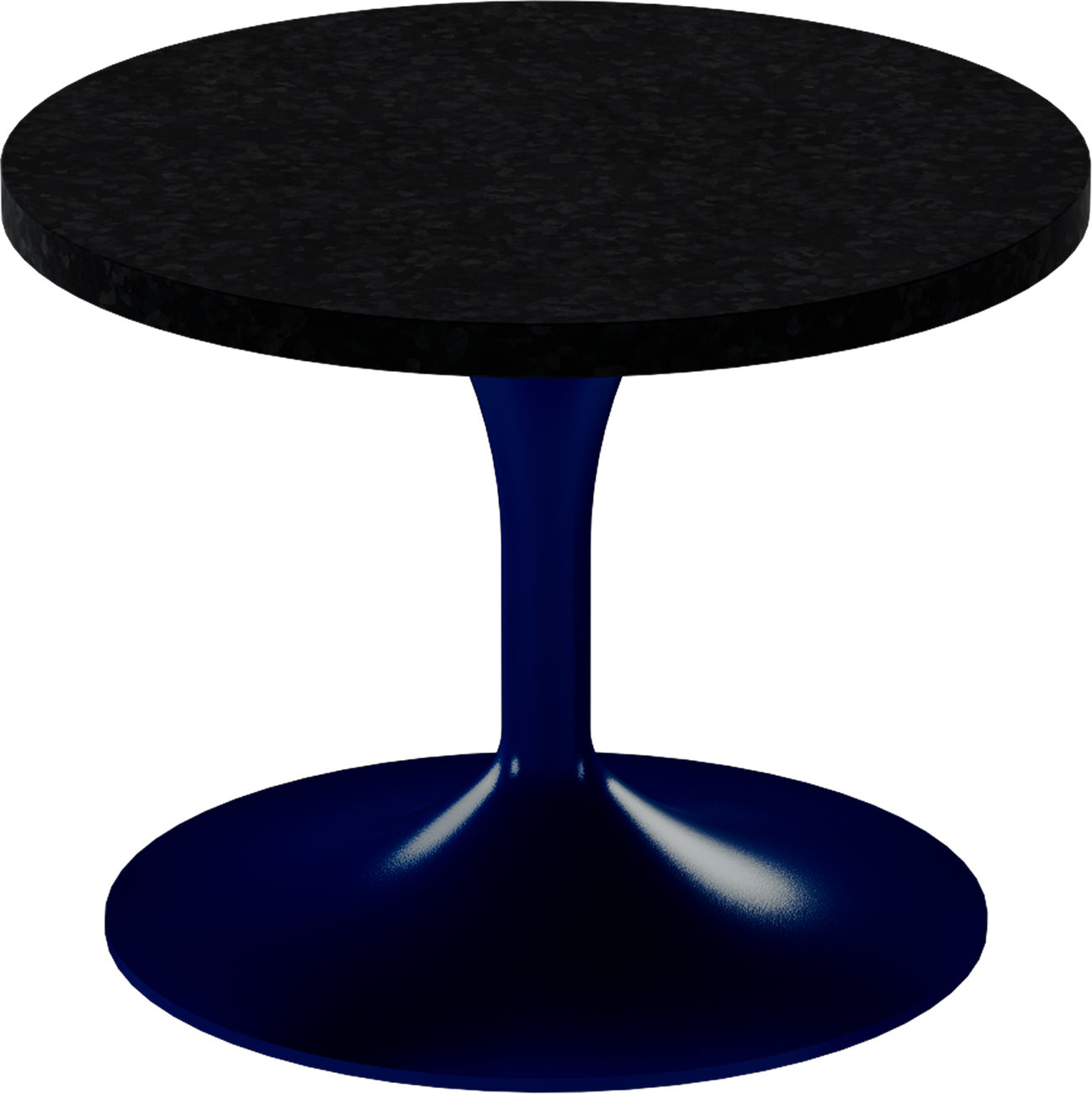 Alba Side Table – 60cm Round – Navy / Black Onyx Dapple
