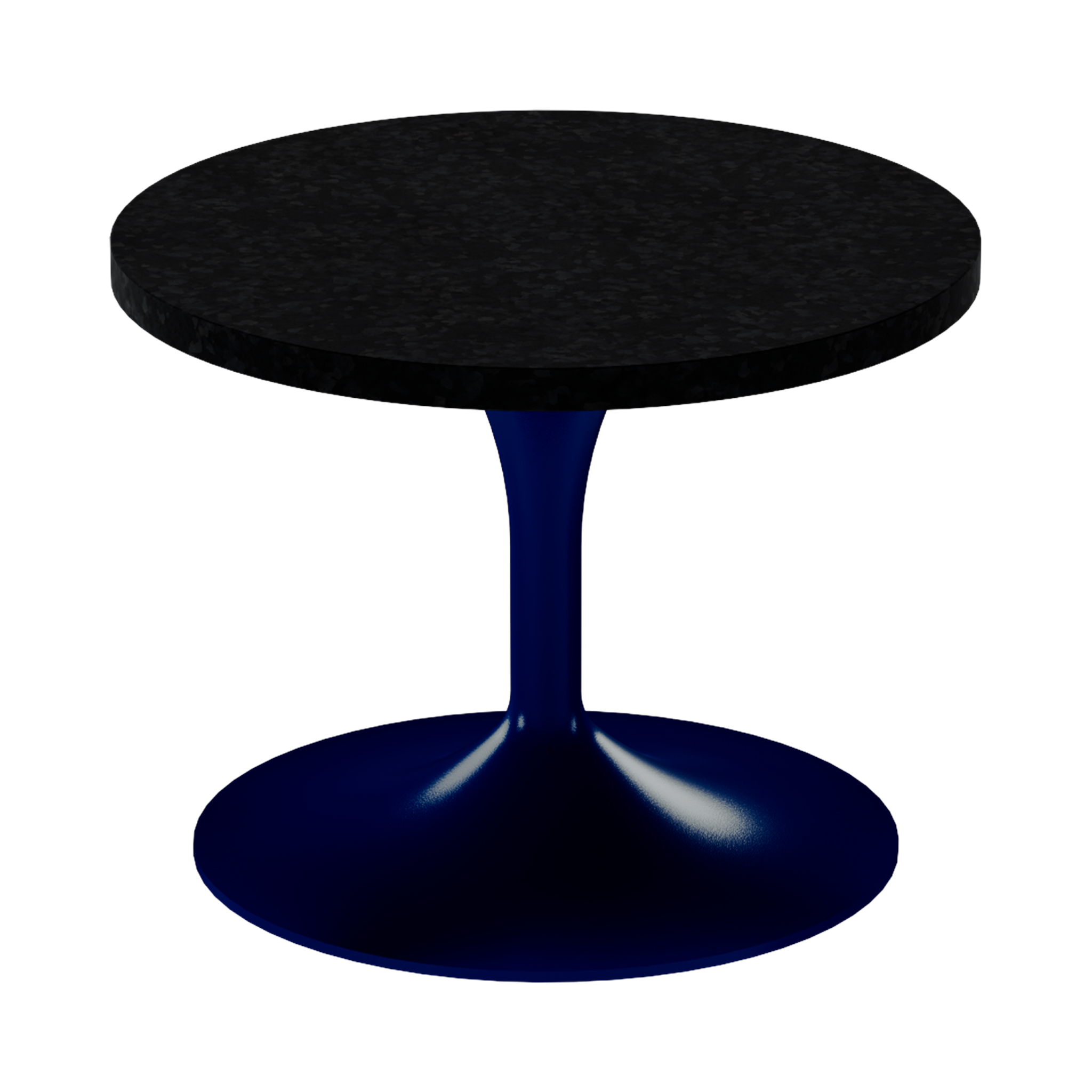 Alba Side Table – 60cm Round – Navy / Black Onyx Dapple