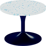 Alba Side Table – 60cm Round – Navy / Blue Dapple