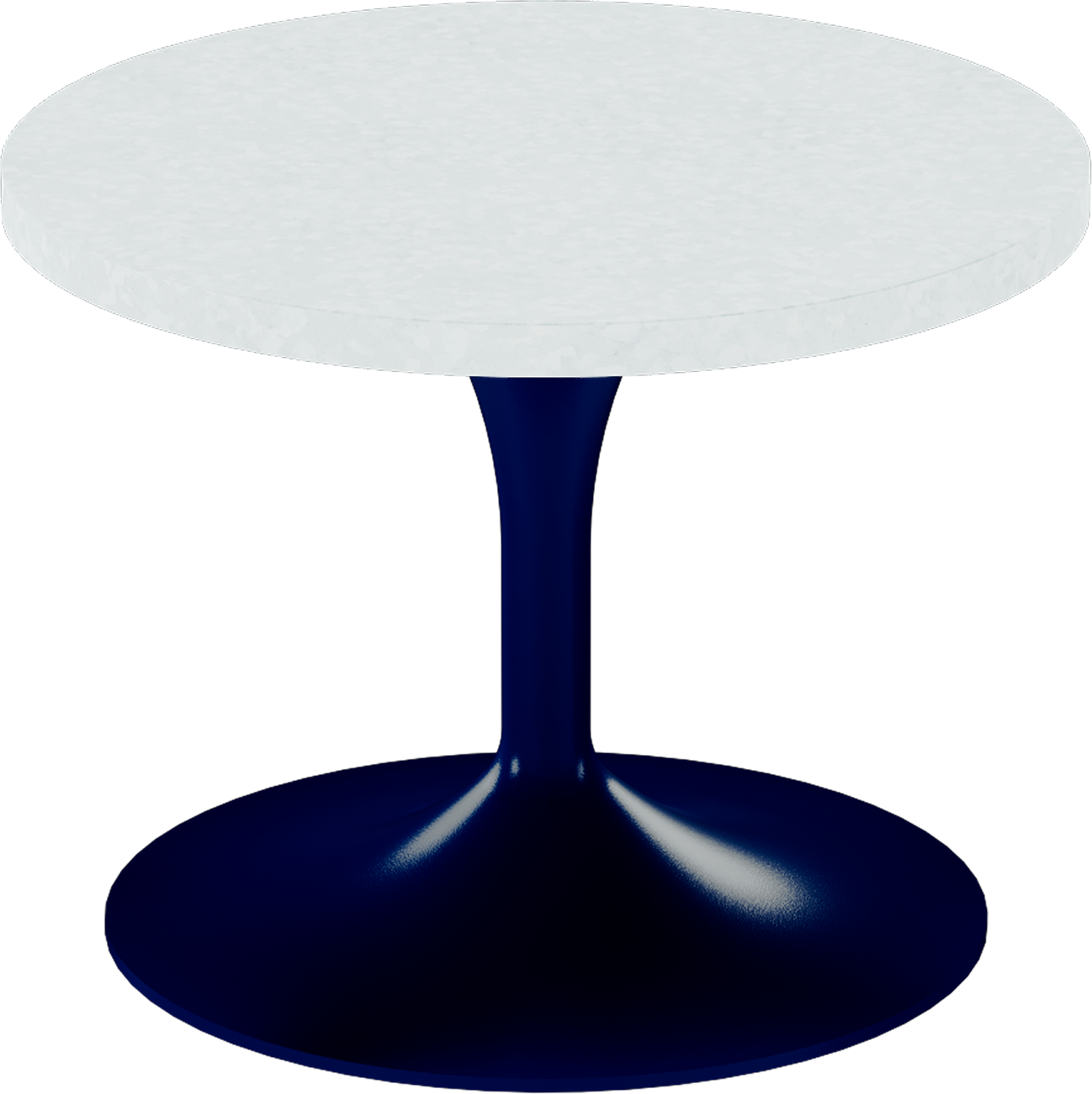 Alba Side Table – 60cm Round – Navy / White Chalk Dapple
