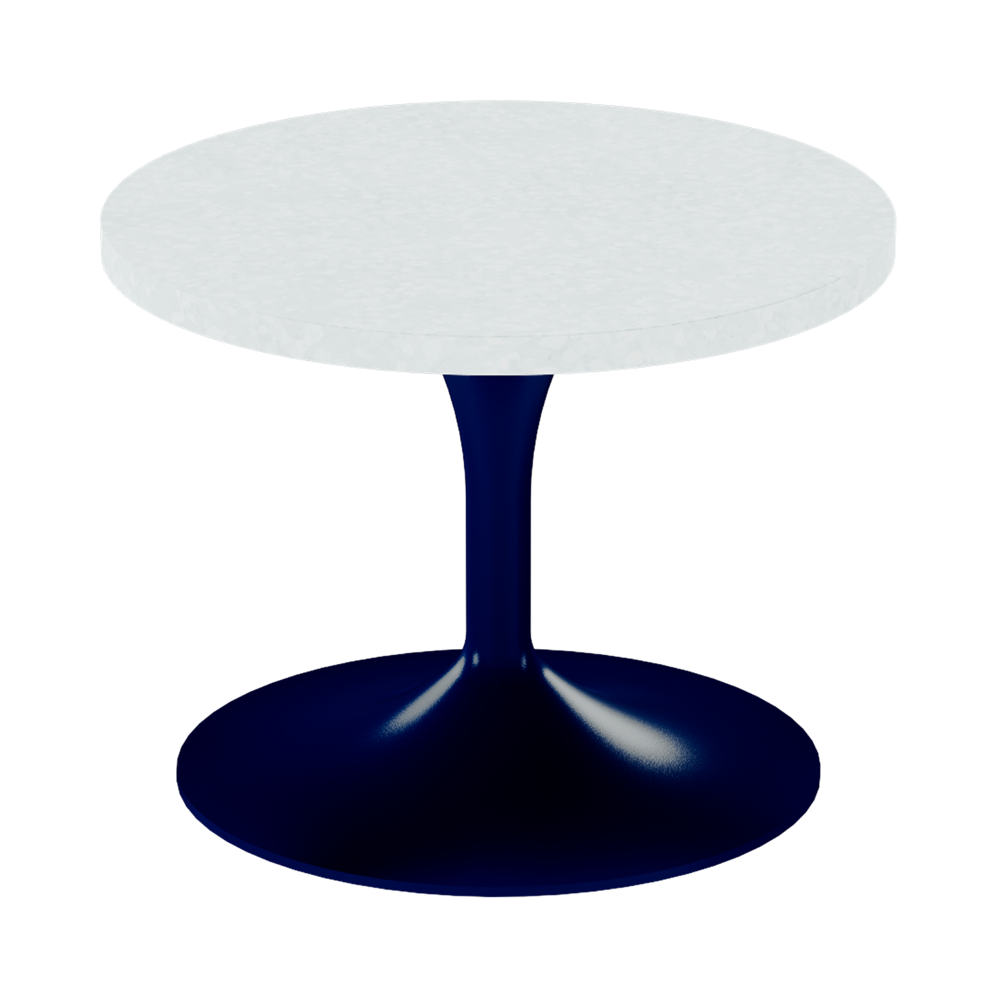 Alba Side Table – 60cm Round – Navy / White Chalk Dapple