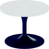 Alba Side Table – 60cm Round – Navy / White Chalk Dapple