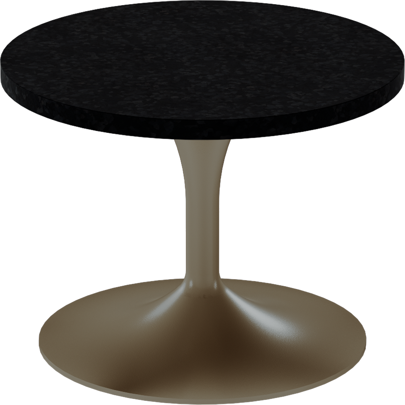 Alba Side Table – 60cm Round – Taupe / Black Onyx Dapple