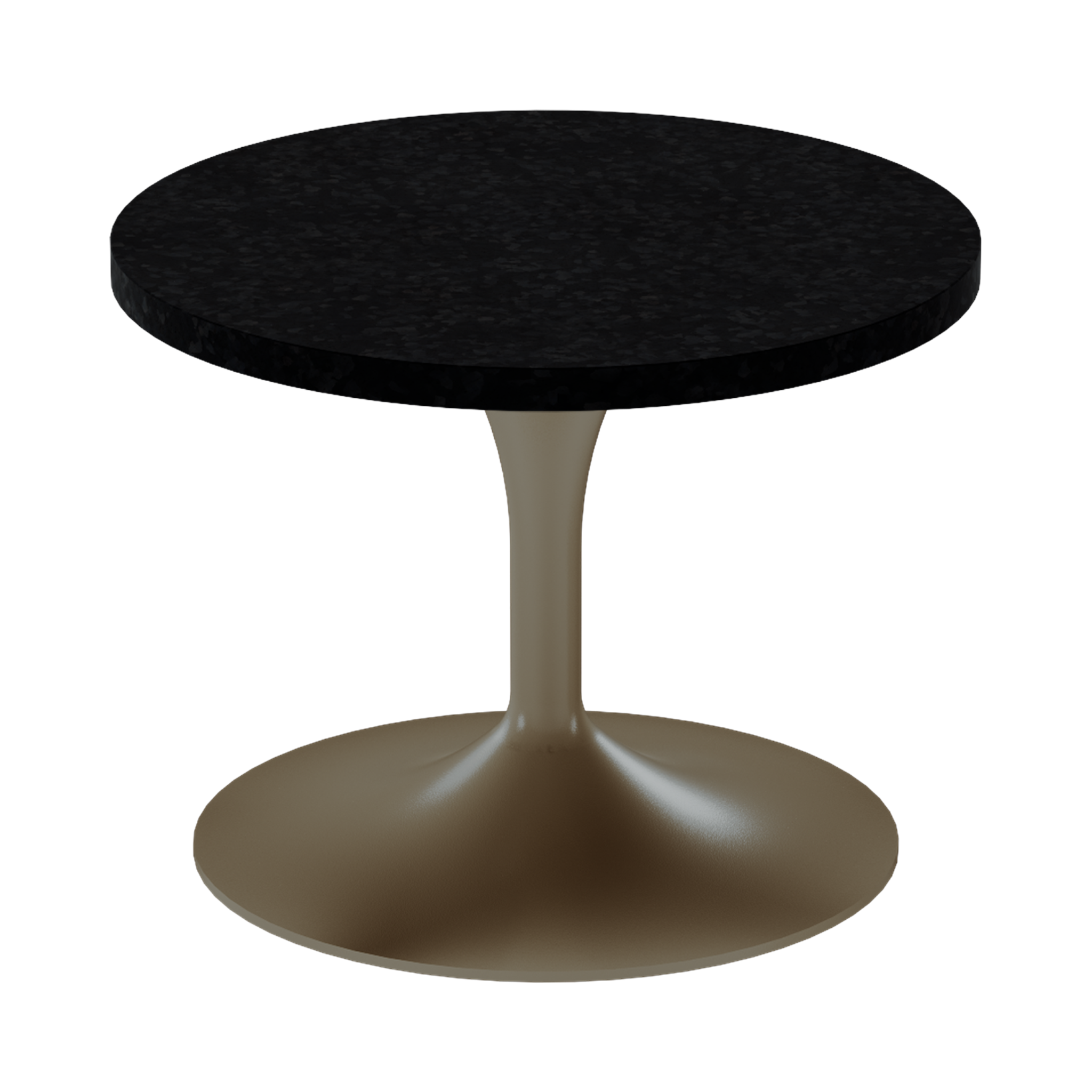 Alba Side Table – 60cm Round – Taupe / Black Onyx Dapple