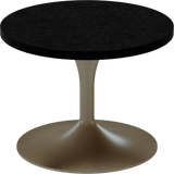 Alba Side Table – 60cm Round – Taupe / Black Onyx Dapple