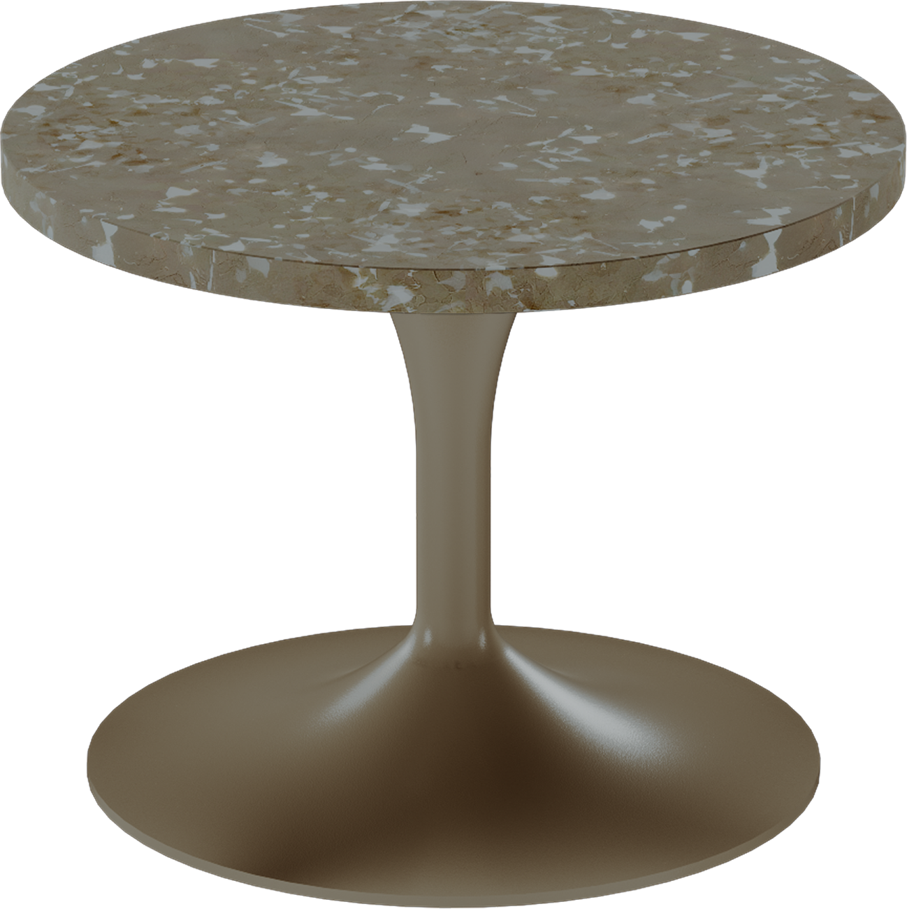 Alba Side Table – 60cm Round – Taupe / Taupe Dapple