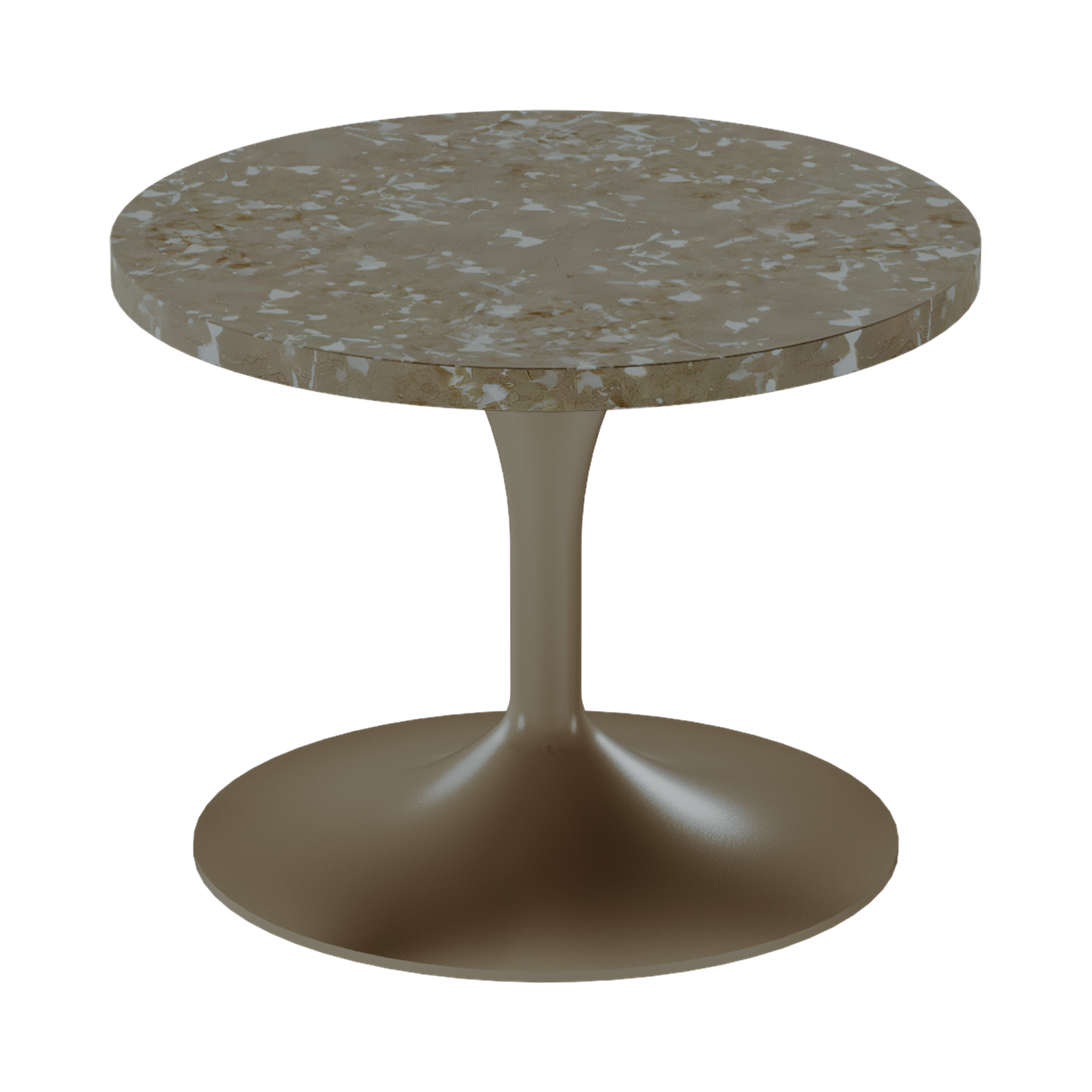 Alba Side Table – 60cm Round – Taupe / Taupe Dapple