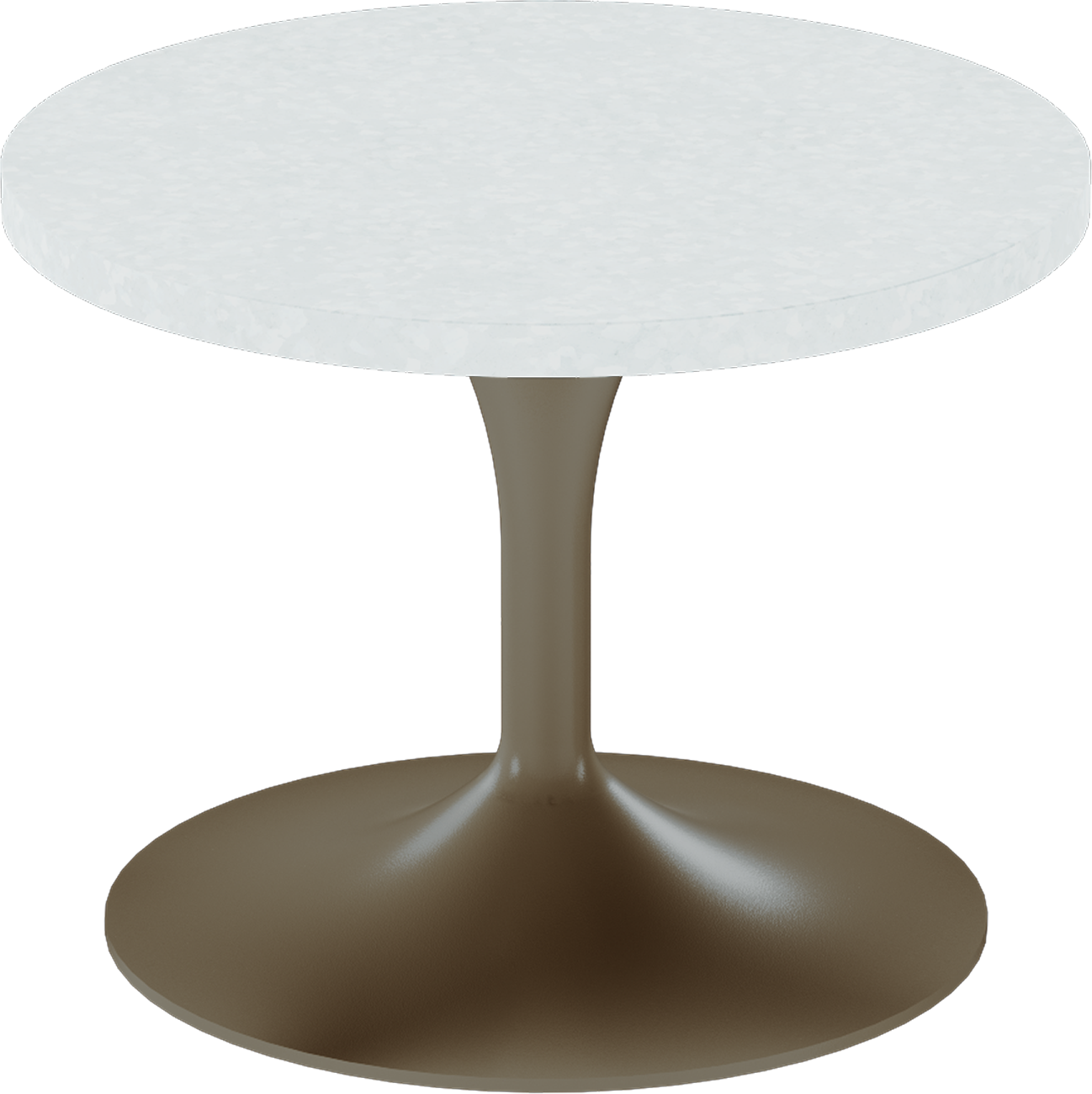 Alba Side Table – 60cm Round – Taupe / White Chalk Dapple