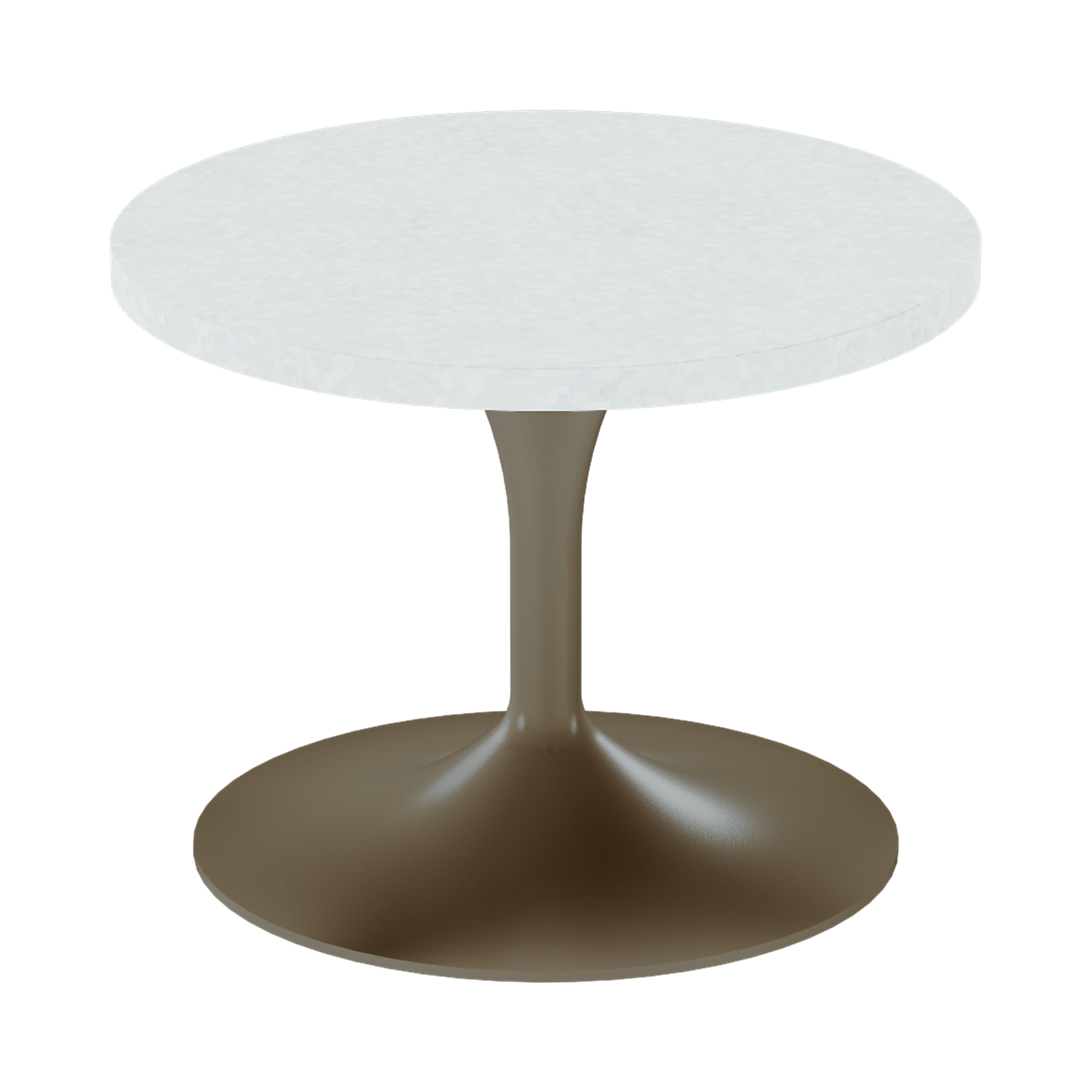 Alba Side Table – 60cm Round – Taupe / White Chalk Dapple