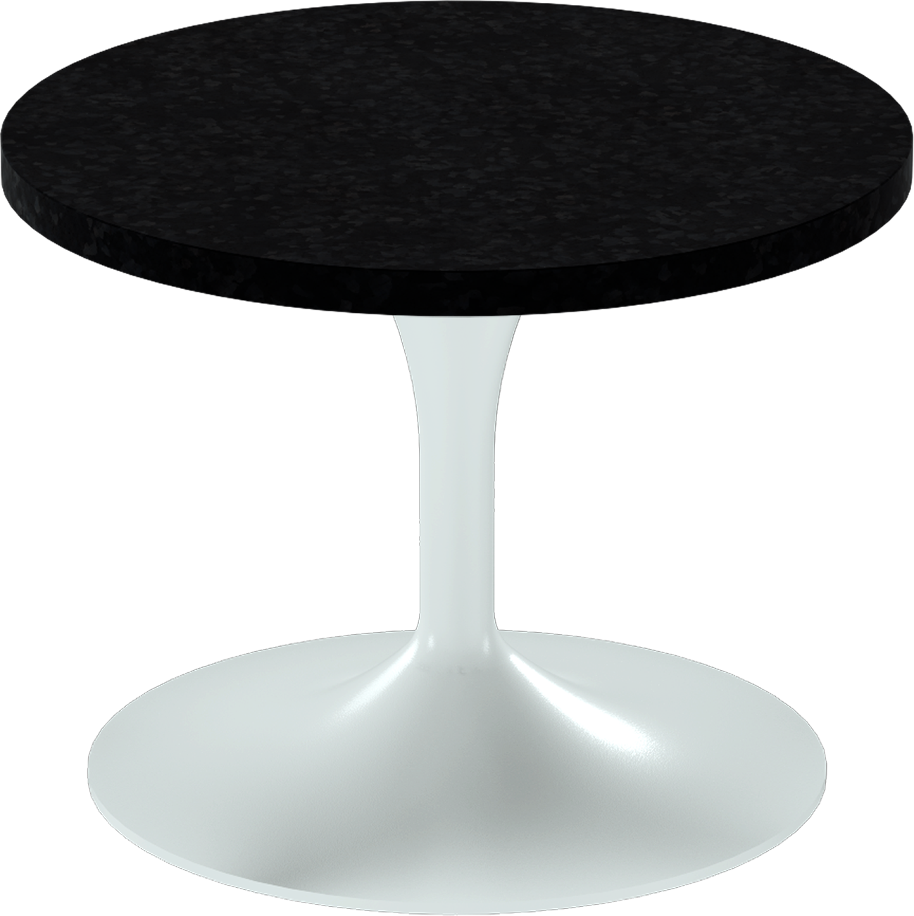 Alba Side Table – 60cm Round – White / Black Onyx Dapple