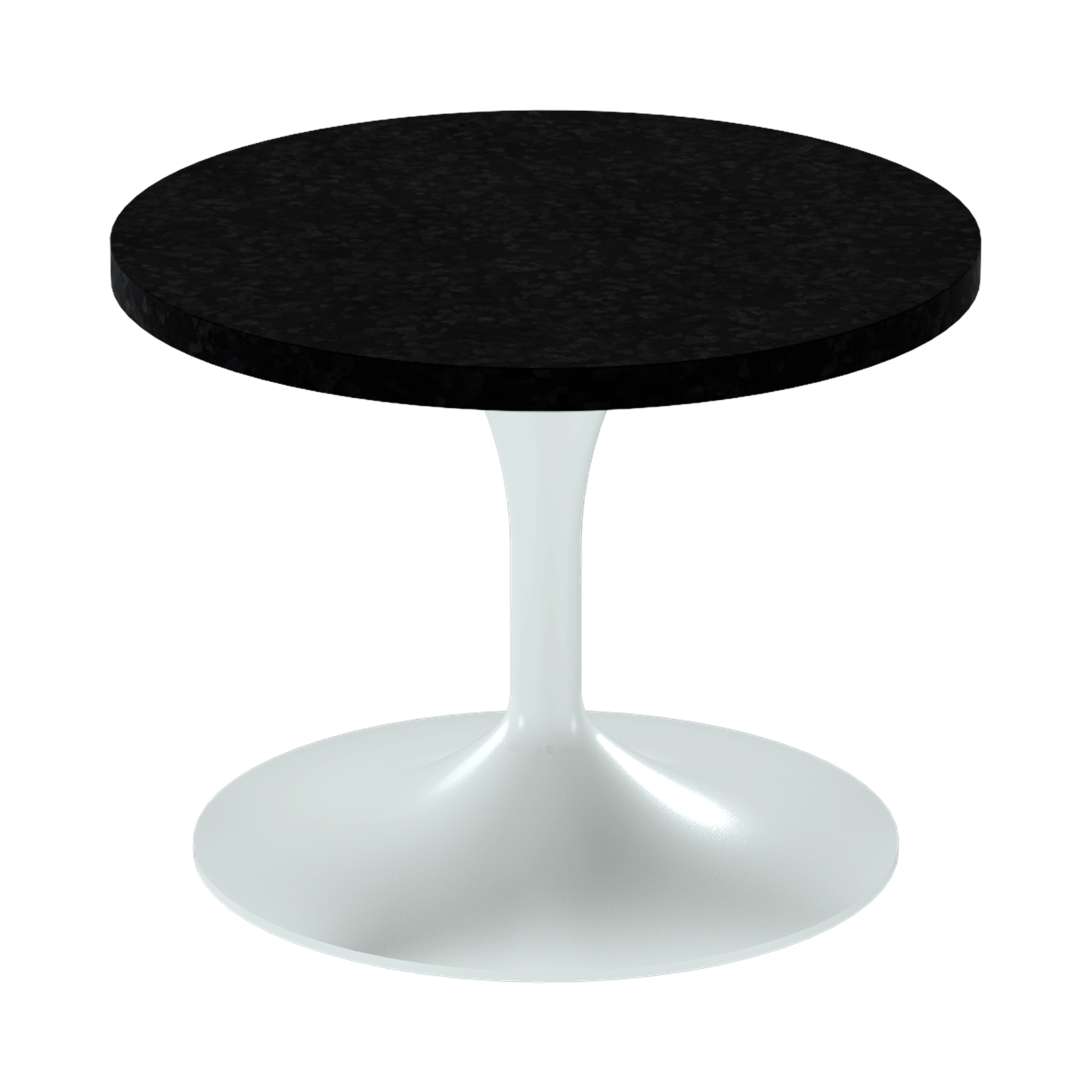 Alba Side Table – 60cm Round – White / Black Onyx Dapple
