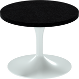 Alba Side Table – 60cm Round – White / Black Onyx Dapple