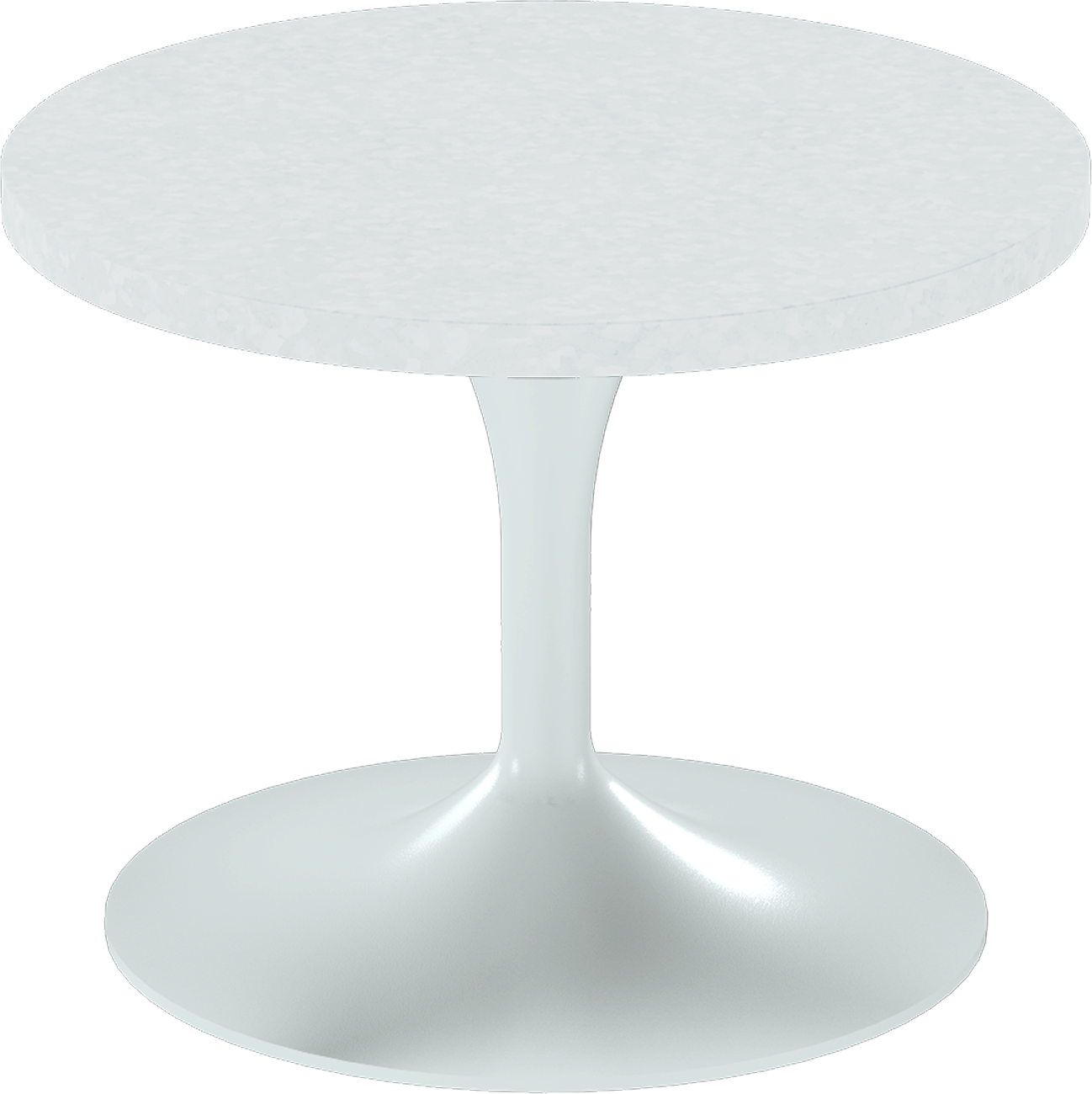 Alba Side Table – 60cm Round – White / White Chalk Dapple