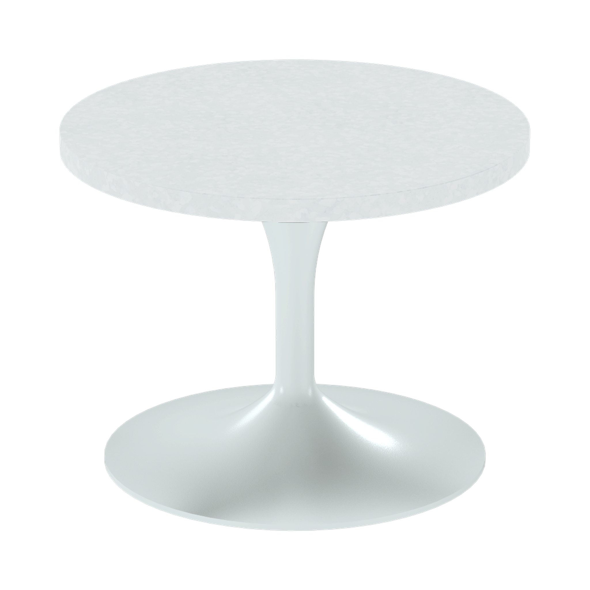 Alba Side Table – 60cm Round – White / White Chalk Dapple
