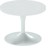 Alba Side Table – 60cm Round – White / White Chalk Dapple