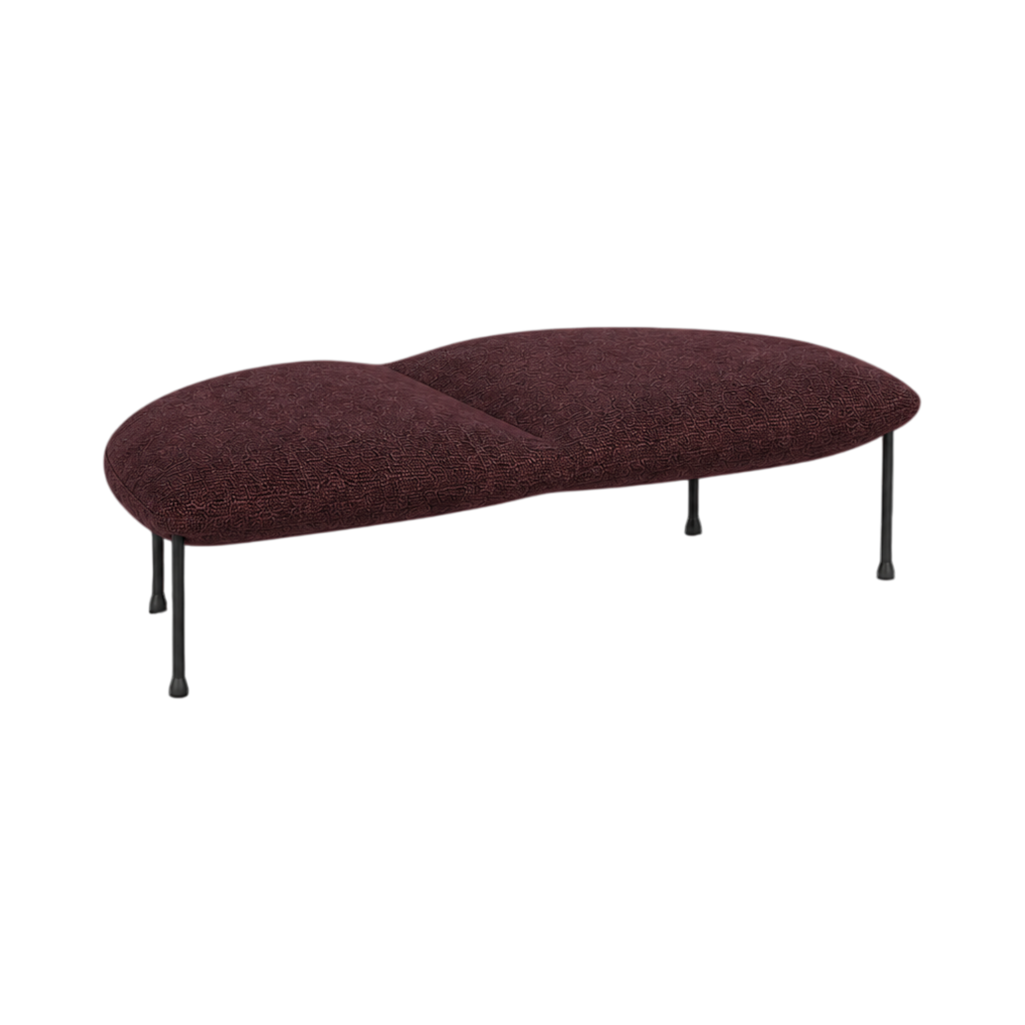 Arlo Half-Curve Two-Seat Bench – Burgundy