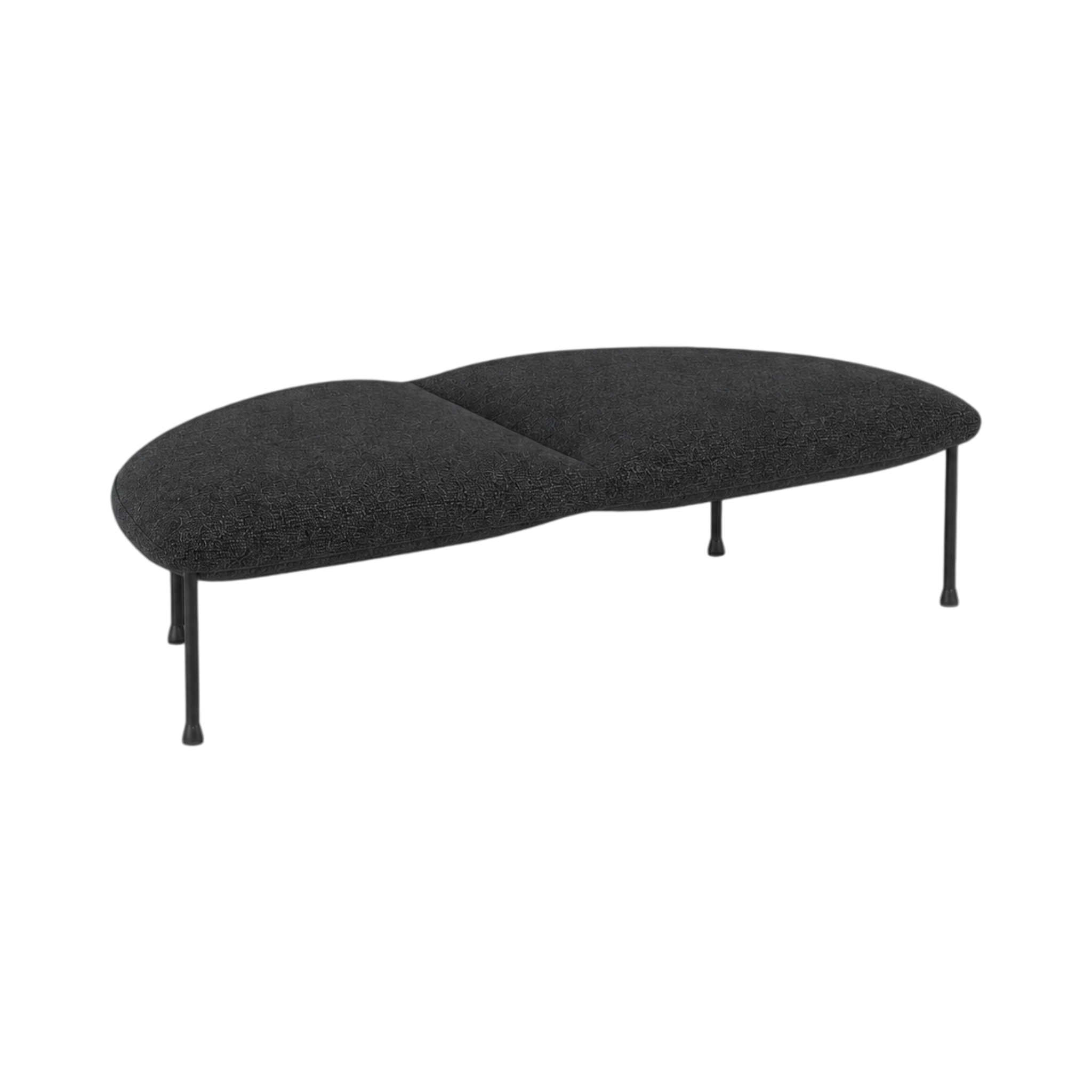 Arlo Half-Curve Two-Seat Bench – Charcoal