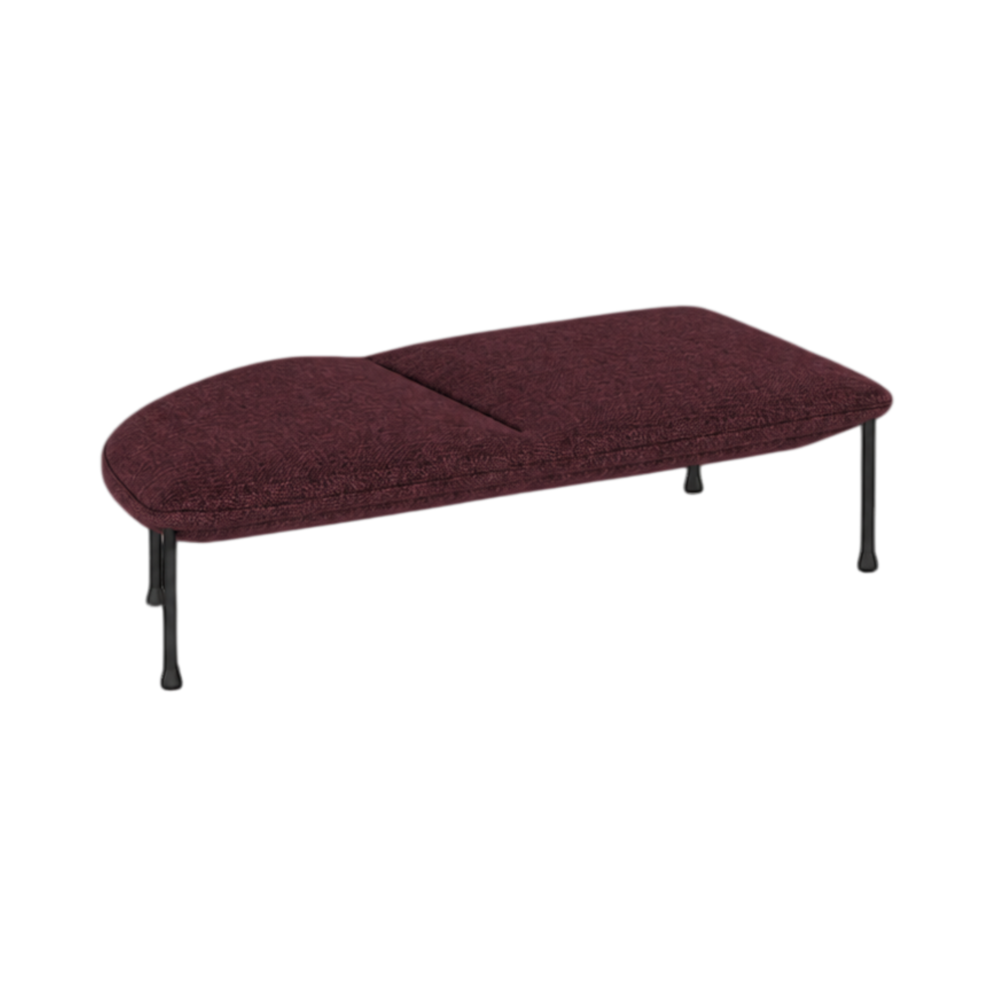 Arlo Left-Curve Two-Seat Bench – Burgundy