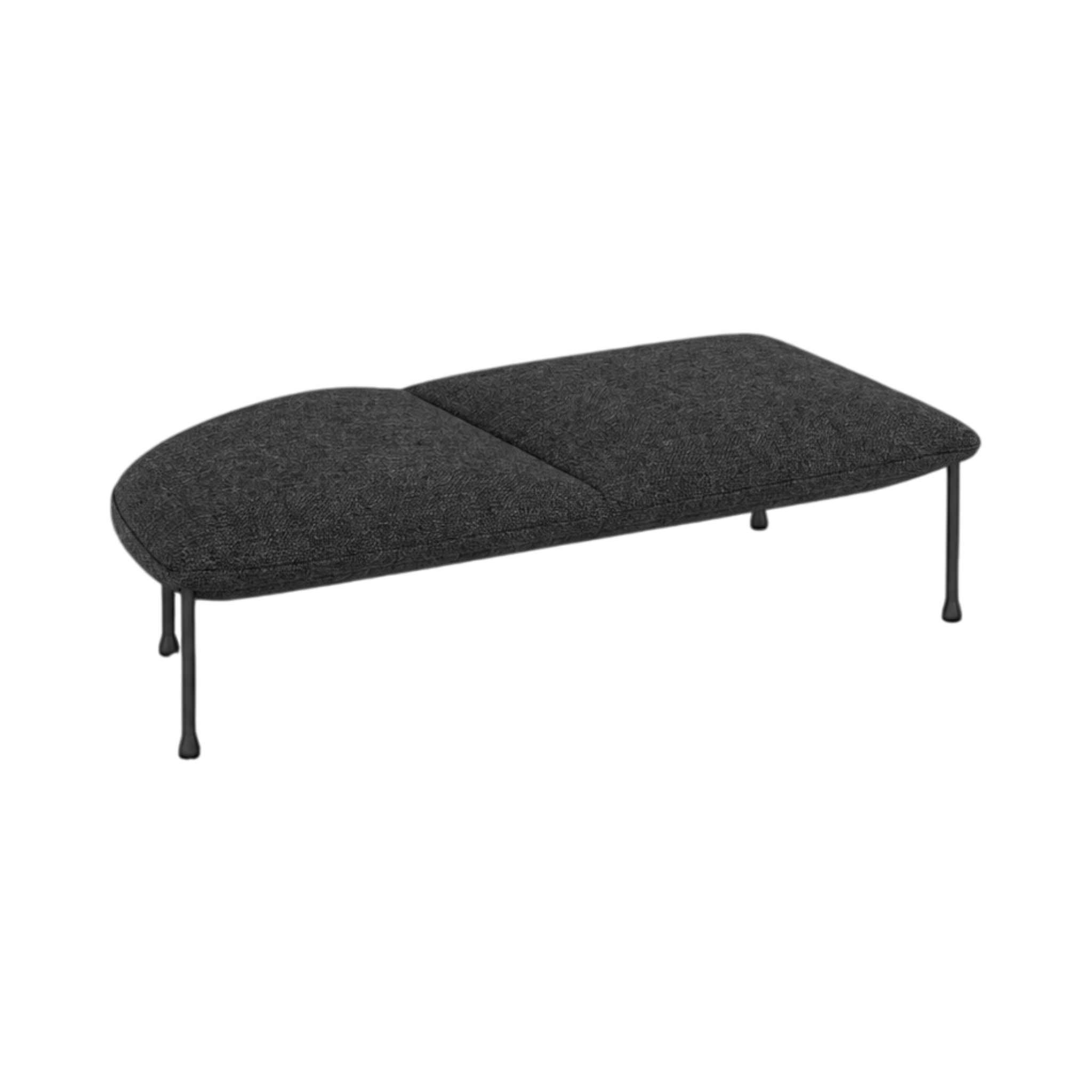 Arlo Left-Curve Two-Seat Bench – Charcoal