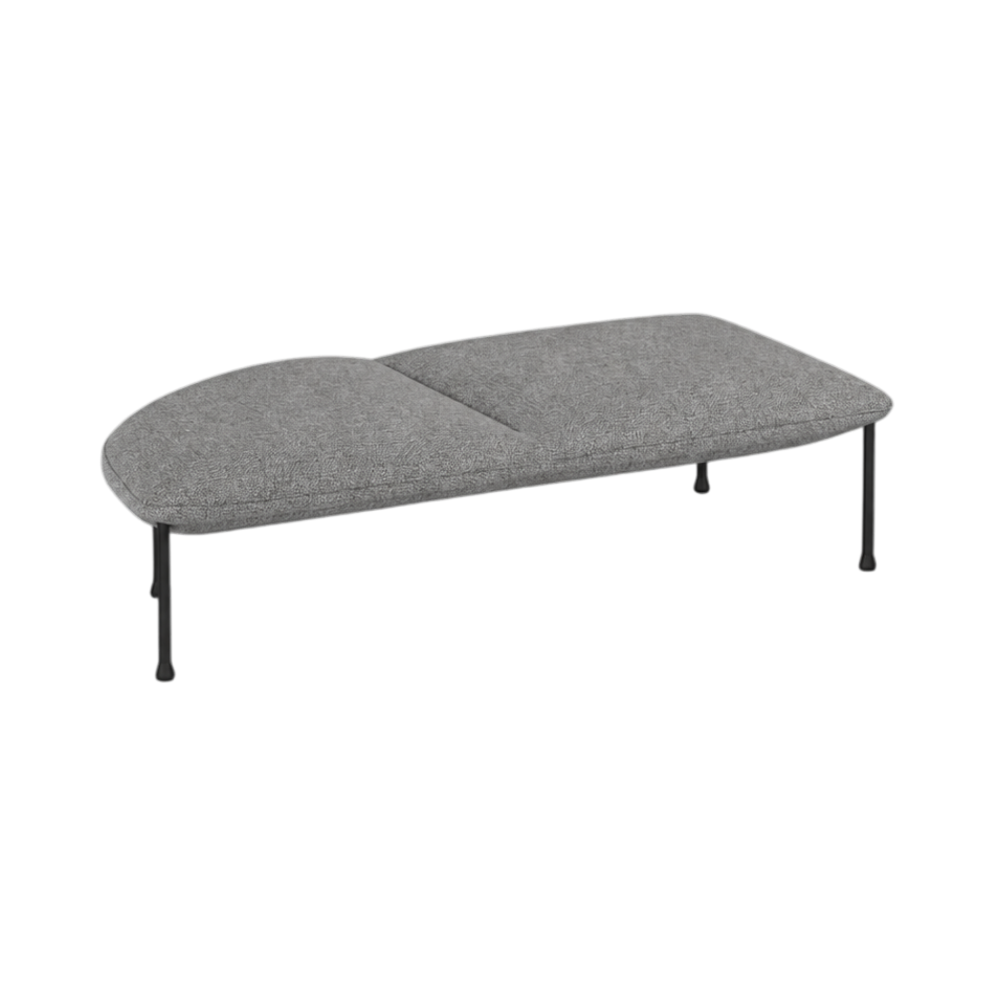 Arlo Left-Curve Two-Seat Bench – Grey
