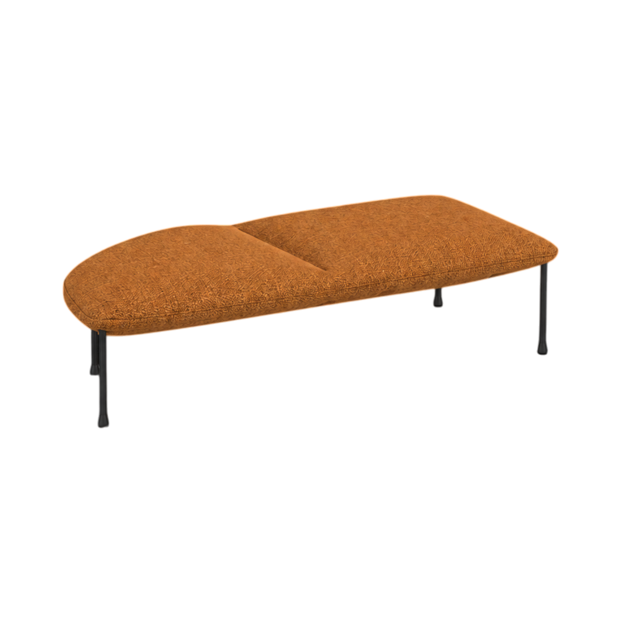 Arlo Left-Curve Two-Seat Bench – Orange