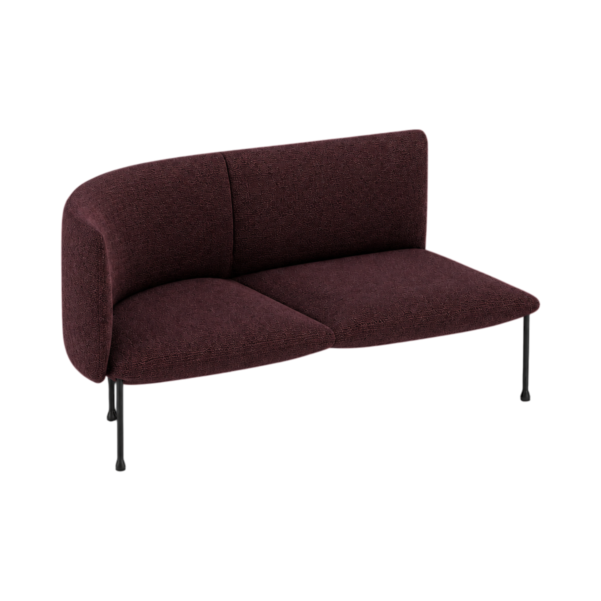 Arlo Left-Curve Two-Seat – Burgundy