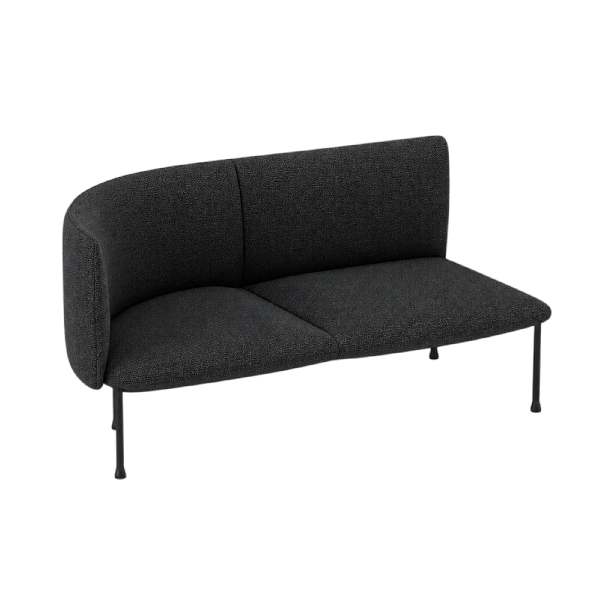 Arlo Left-Curve Two-Seat – Charcoal