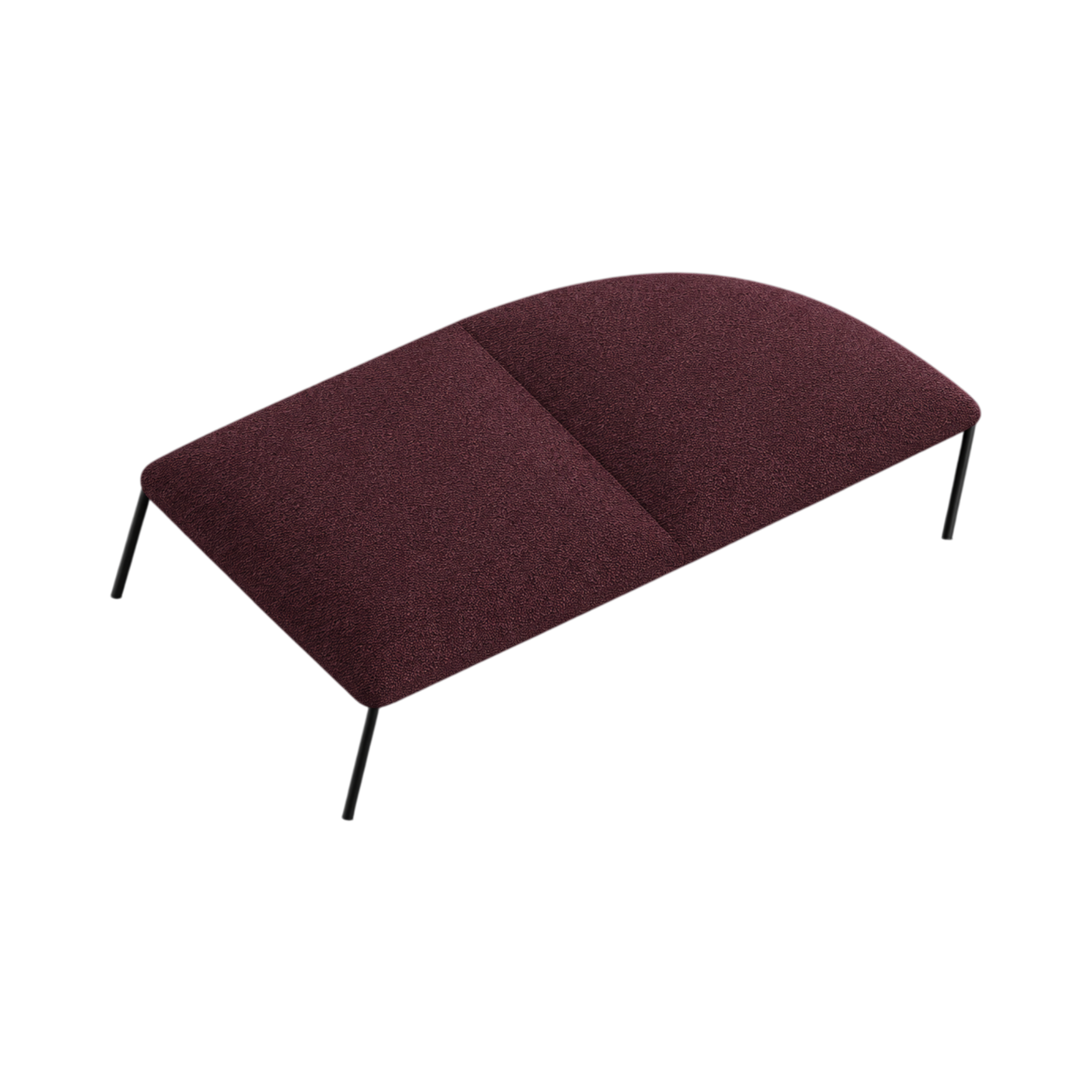 Arlo Right-Curve Two-Seat Bench – Burgundy