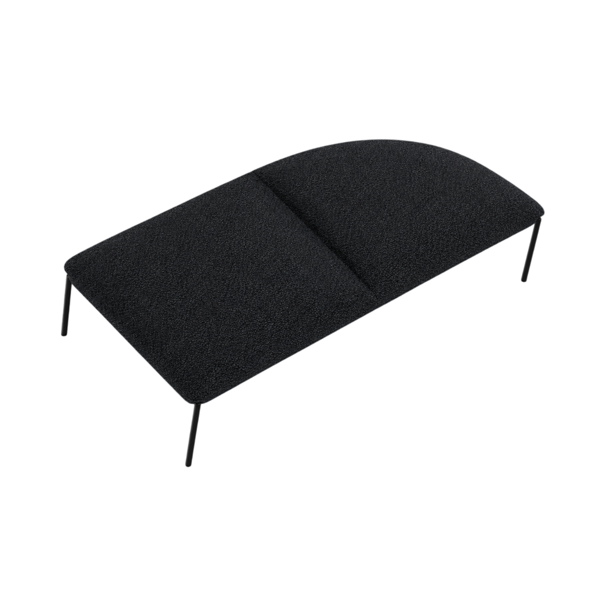 Arlo Right-Curve Two-Seat Bench – Charcoal