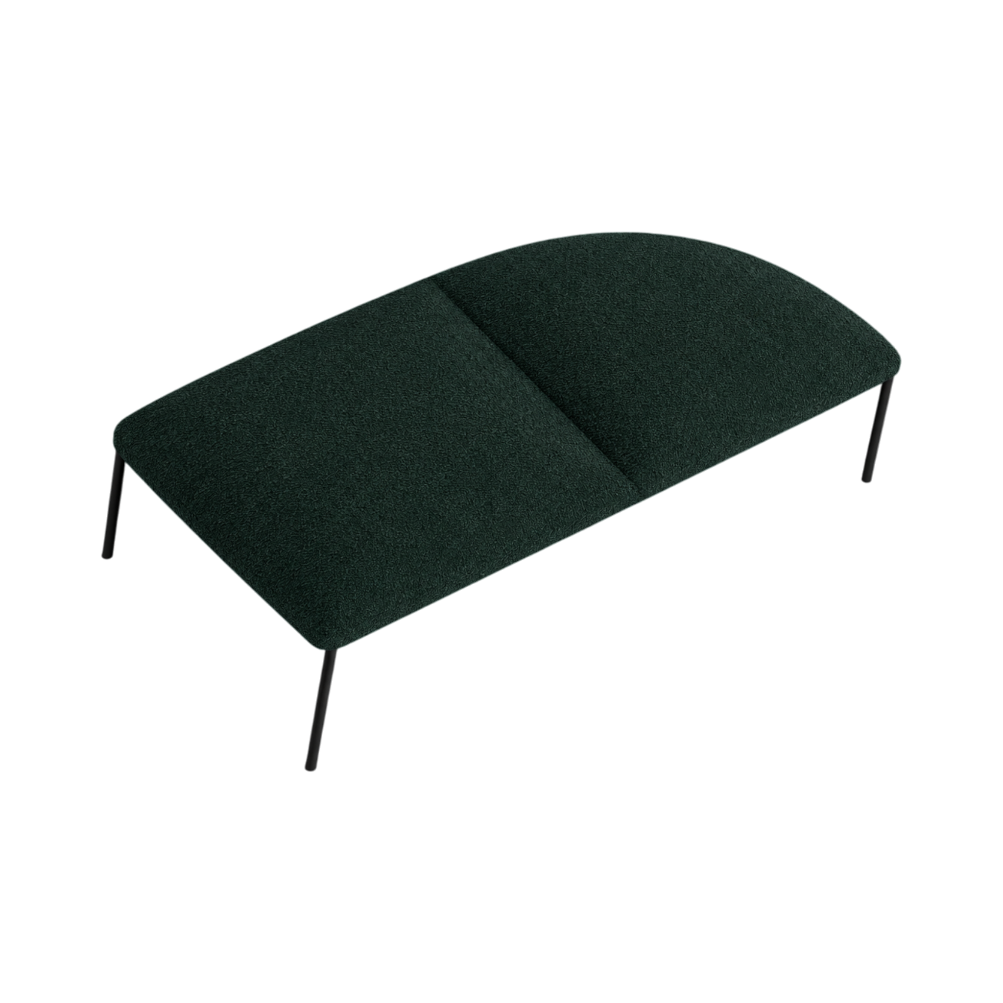 Arlo Right-Curve Two-Seat Bench – Green